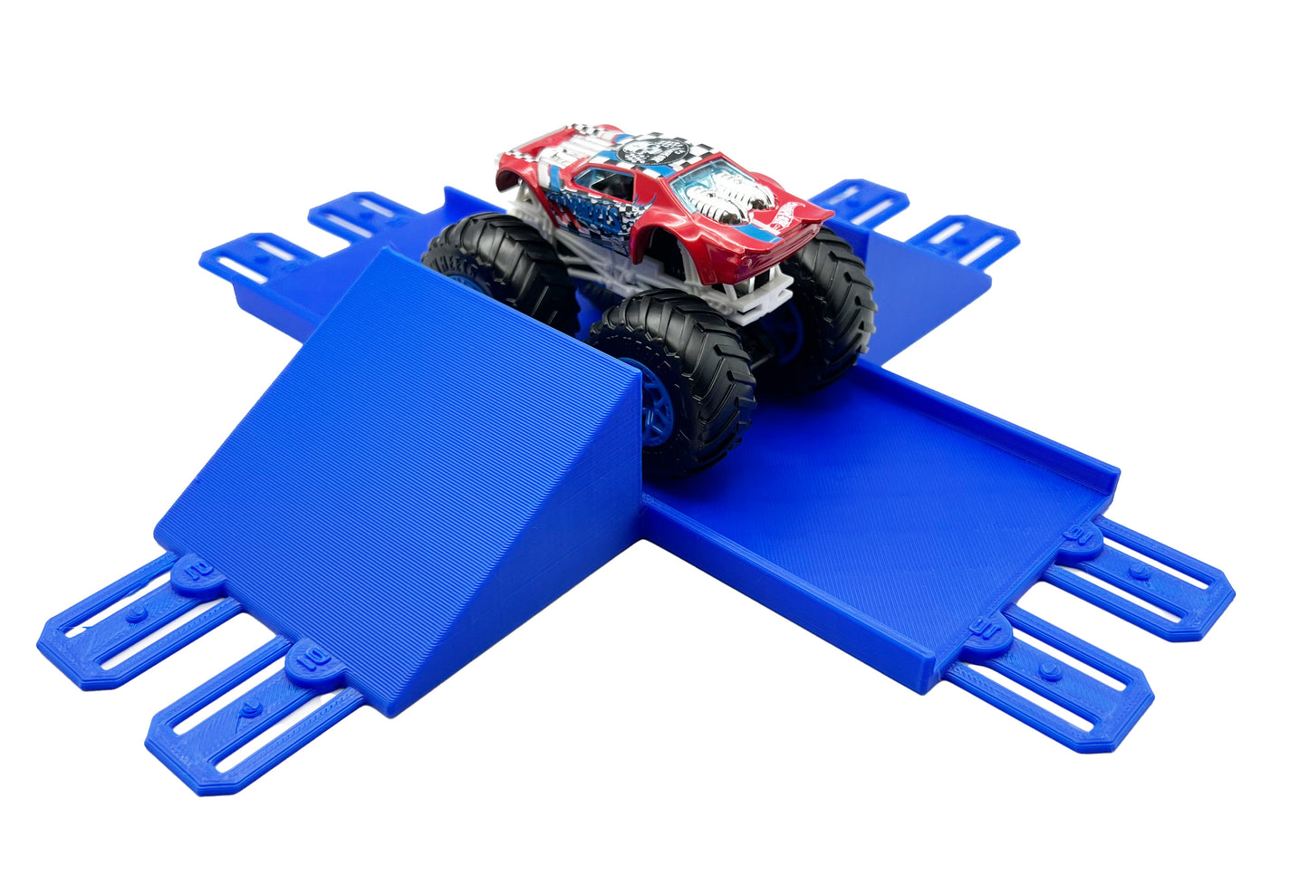 Jeff Did It! - Hot Wheels Monster Truck - 2 Lane Cross Over Jump - 3D Printed - Designed and Made in the USA