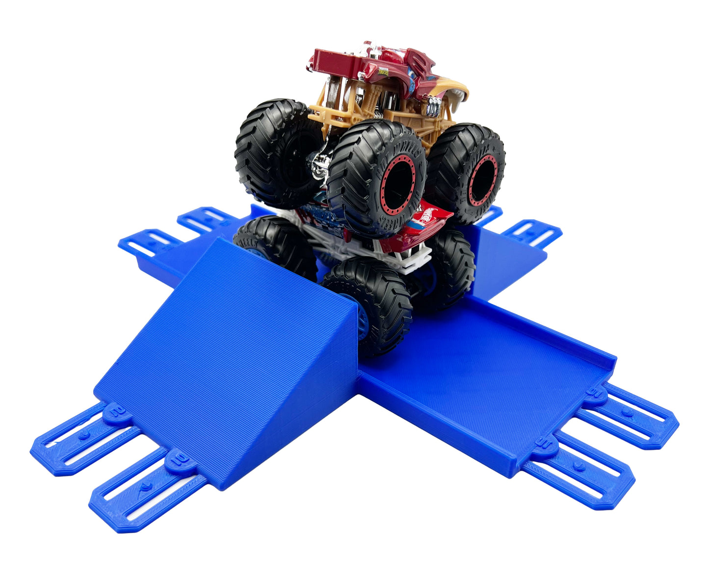 Jeff Did It! - Hot Wheels Monster Truck - 2 Lane Cross Over Jump - 3D Printed - Designed and Made in the USA