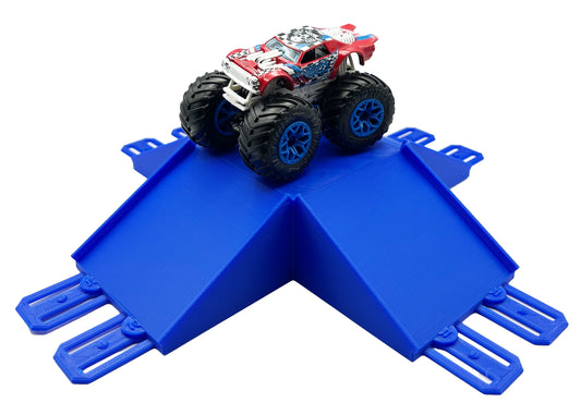 Jeff Did It! - Hot Wheels Monster Truck - 2 Lane 4 Way Table Top Jump - 3D Printed - Designed and Made in the USA