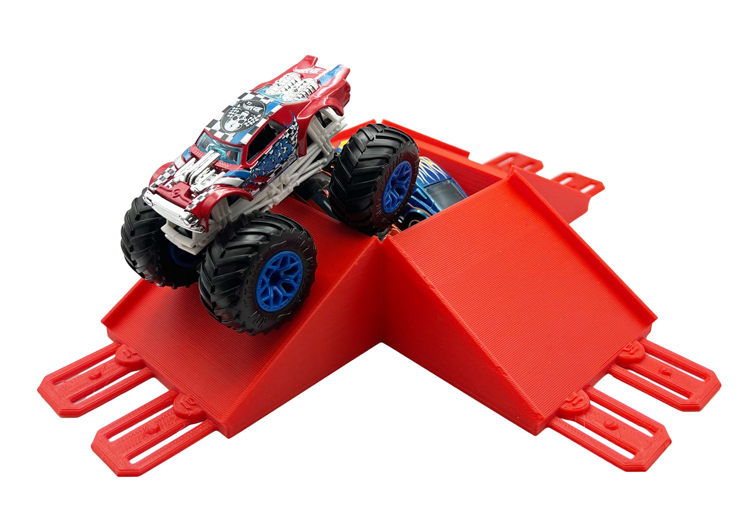 Jeff Did It! - Hot Wheels Monster Truck - 2 Lane 4 Way Jump with The Pit - 3D Printed - Designed and Made in the USA