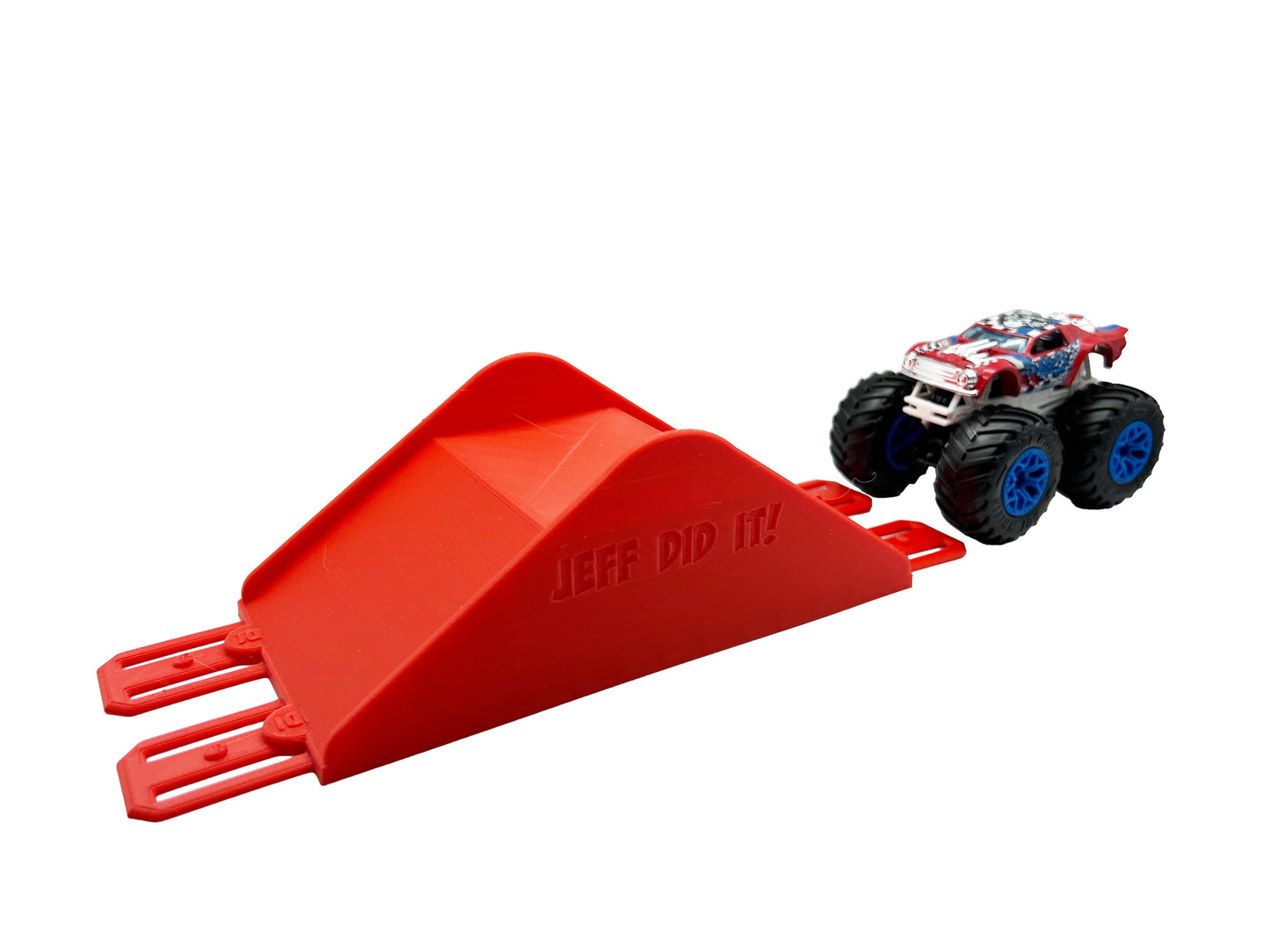 Jeff Did It! - Hot Wheels Monster Truck - 2 Lane Table Top Jump - 3D Printed - Designed and Made in the USA - Free Shipping