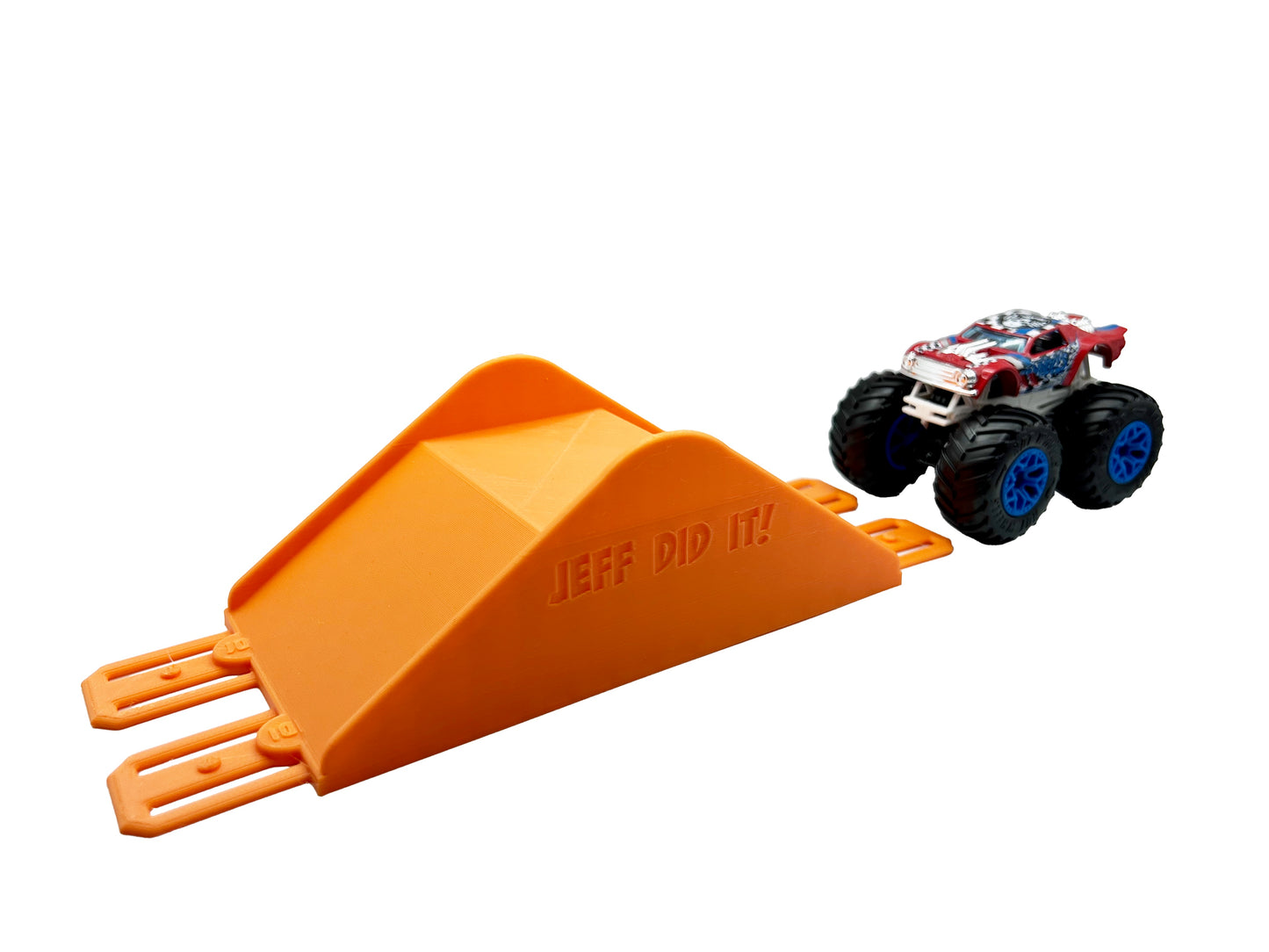 Jeff Did It! - Hot Wheels Monster Truck - 2 Lane Table Top Jump - 3D Printed - Designed and Made in the USA - Free Shipping