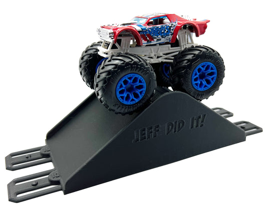 Jeff Did It! - Hot Wheels Monster Truck - 2 Lane Roll Over Ramp / Jump - 3D Printed - Designed and Made in the USA - Free Shipping