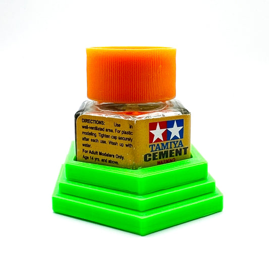 Tamiya Anti-Tip Glue Bottle Holder Hex Style with Anti-Slip Rubber Feet - 3D Printed - Designed & Made in the USA - 87012