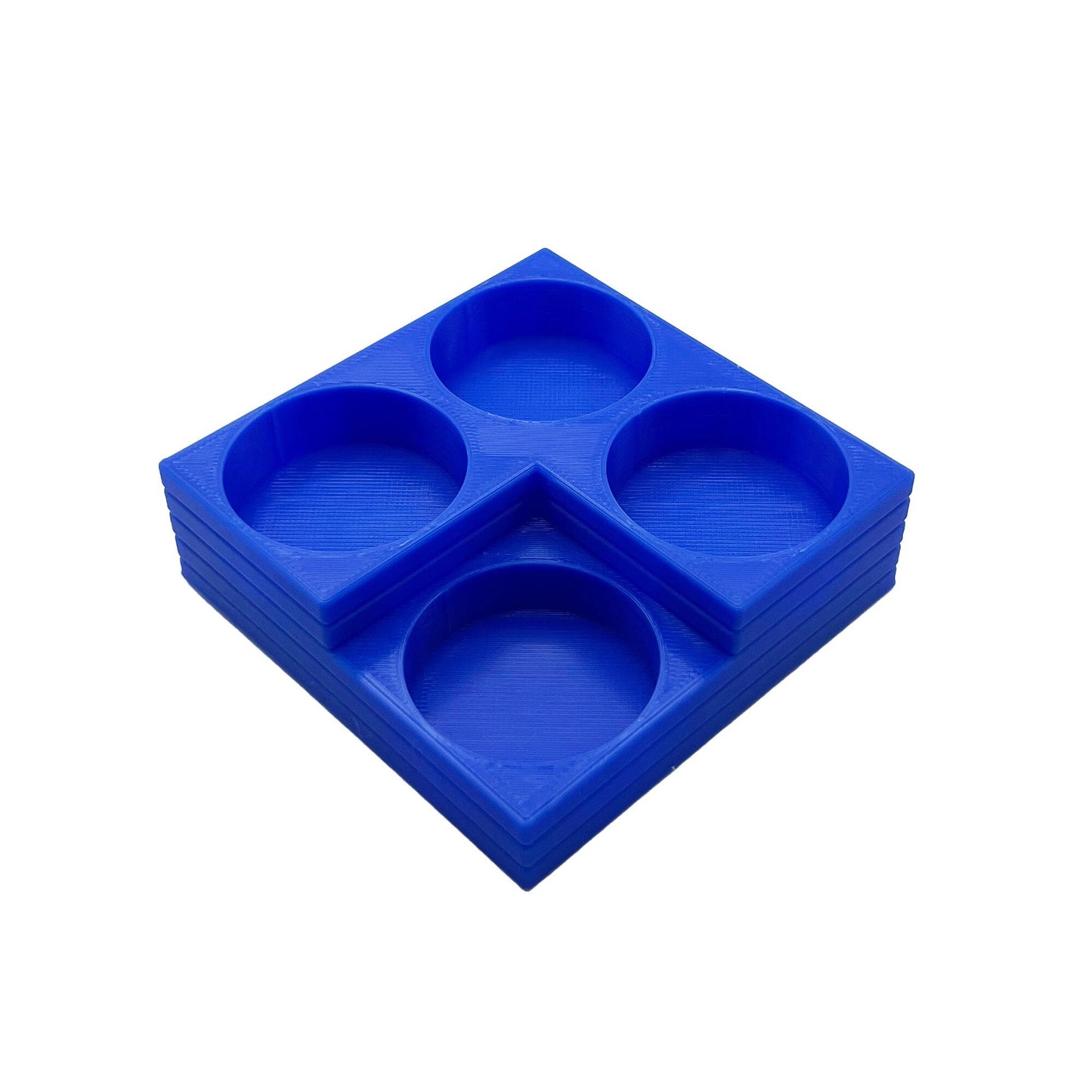 Tamiya 10ml Paint Bottle Holder Corner - Holds 4 Tamiya 10ml Bottles with Anti-Slip Rubber Feet - Square Style - 3D Printed