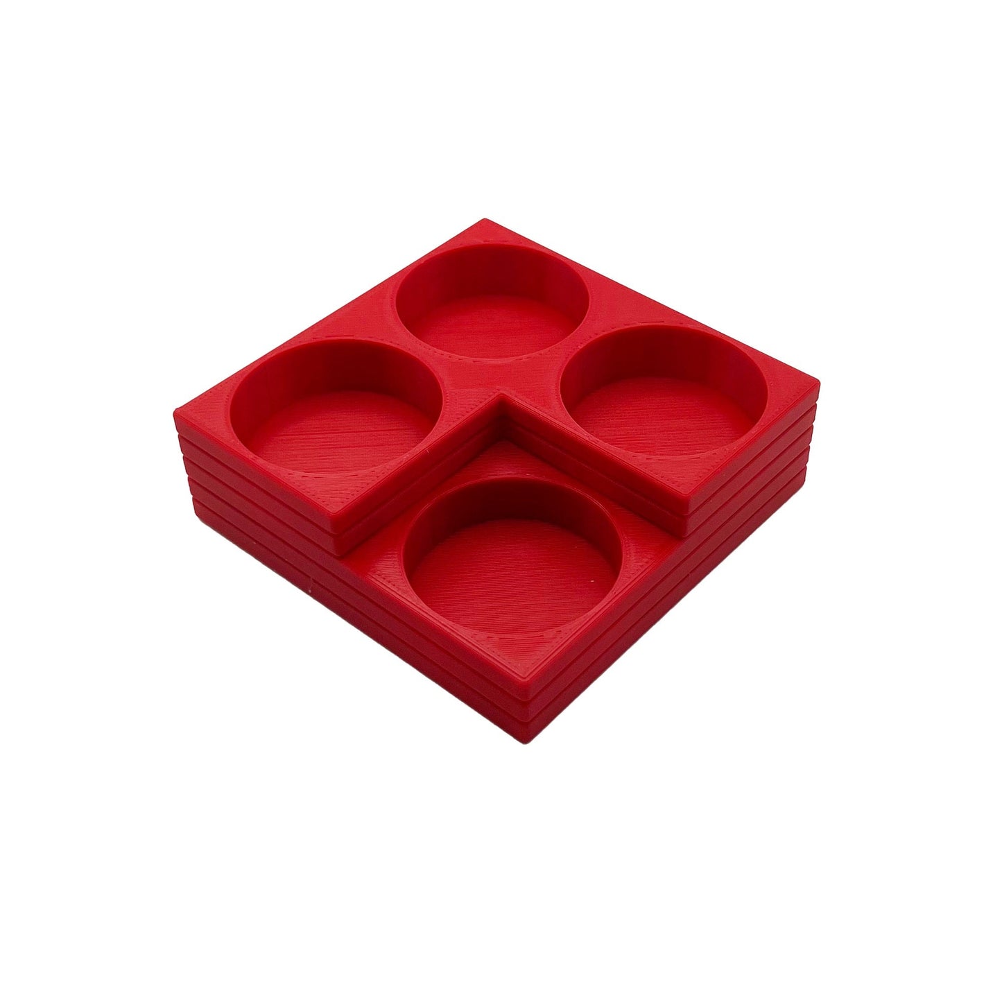 Mr Color 10ml & 18ml Paint Bottle Holder Corner - Holds 4 Tamiya 10ml Bottles with Anti-Slip Rubber Feet - Square Style - 3D Printed
