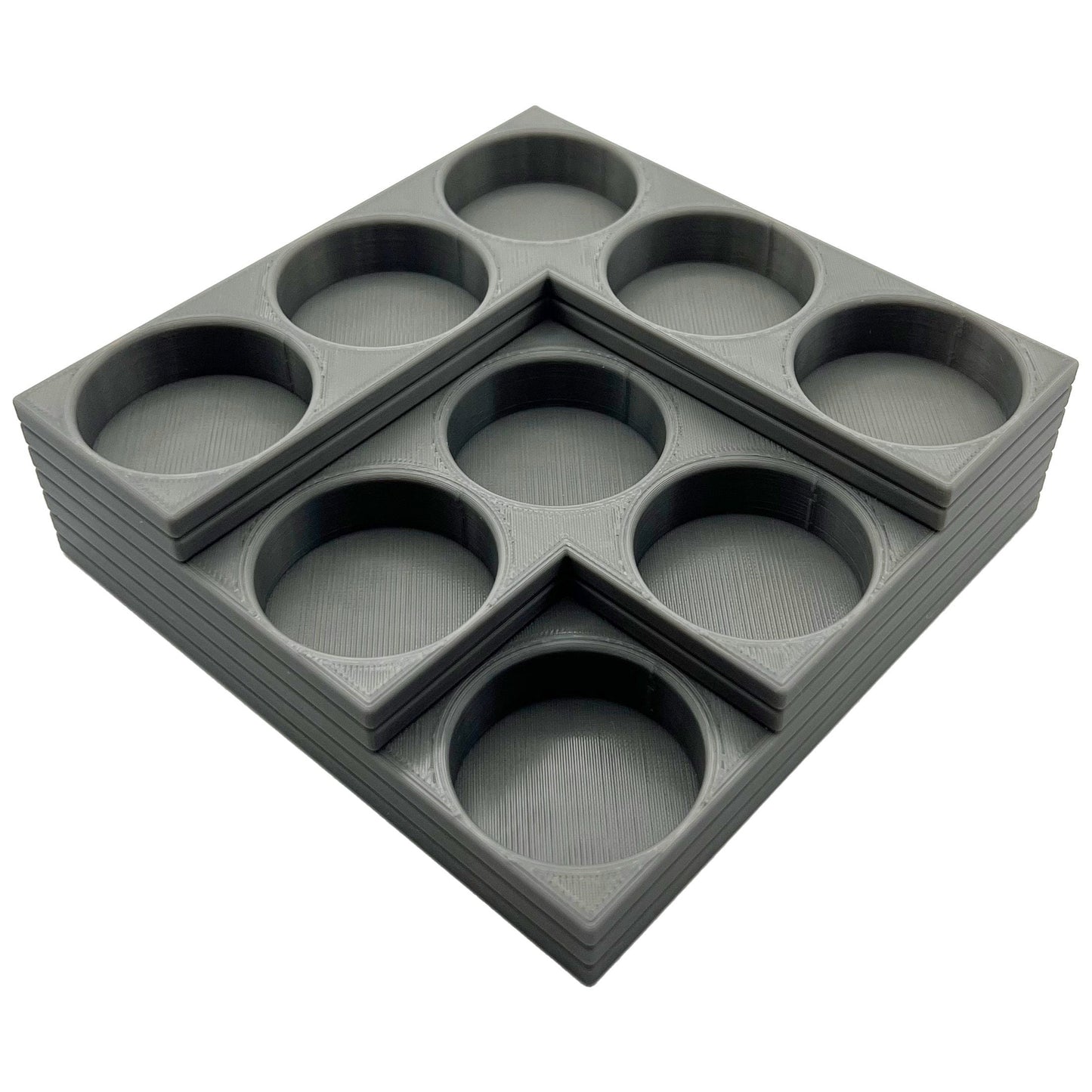 Tamiya 10ml Paint Bottle Holder Corner - Holds 9 Tamiya 10ml Bottles with Anti-Slip Rubber Feet - 3D Printed