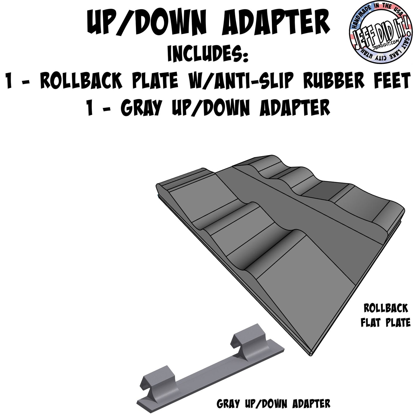 1/16- 1/18th Up / Down Plate - Flat / Bridge Plate - Roll Back - Monster Truck - Crawler Scale - Anti Slip Rubber Feet - Expandable