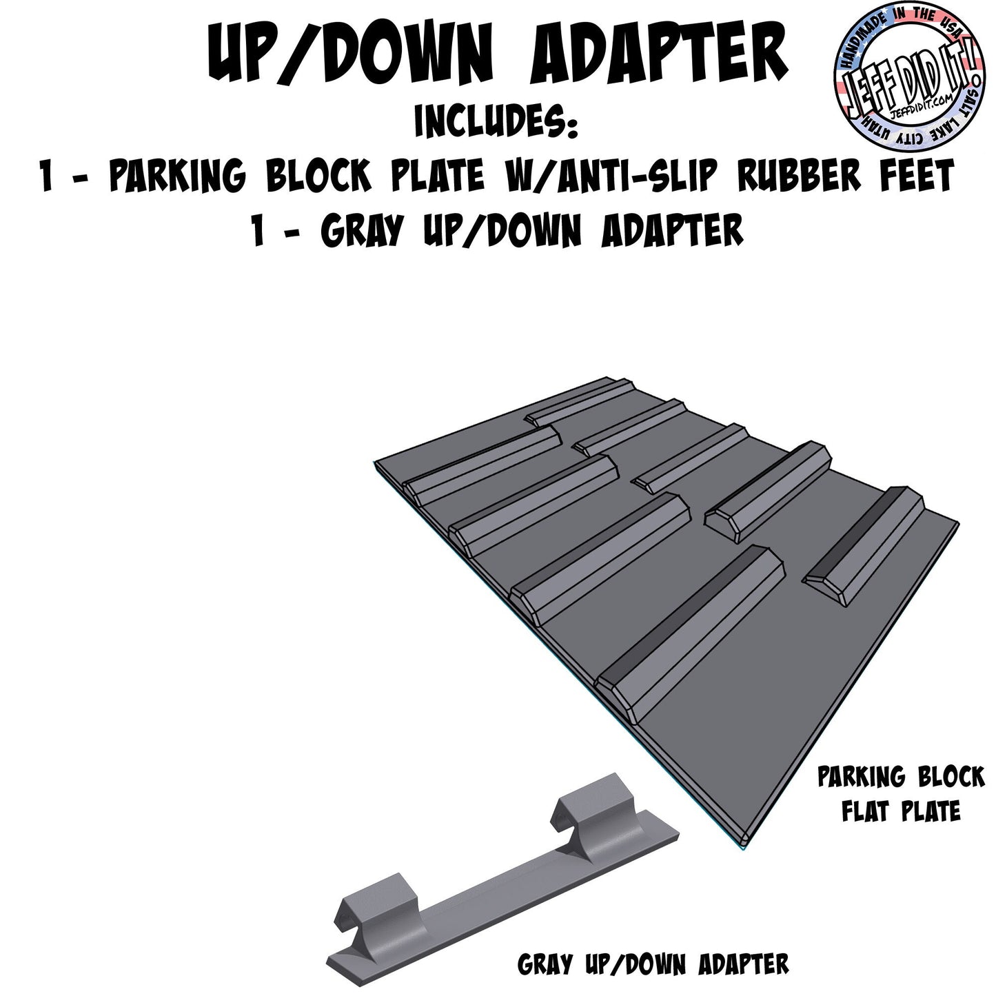 1/16- 1/18th Up / Down Plate - Flat / Bridge Plate - Parking Block - Monster Truck - Crawler Scale - Anti Slip Rubber Feet - Expandable