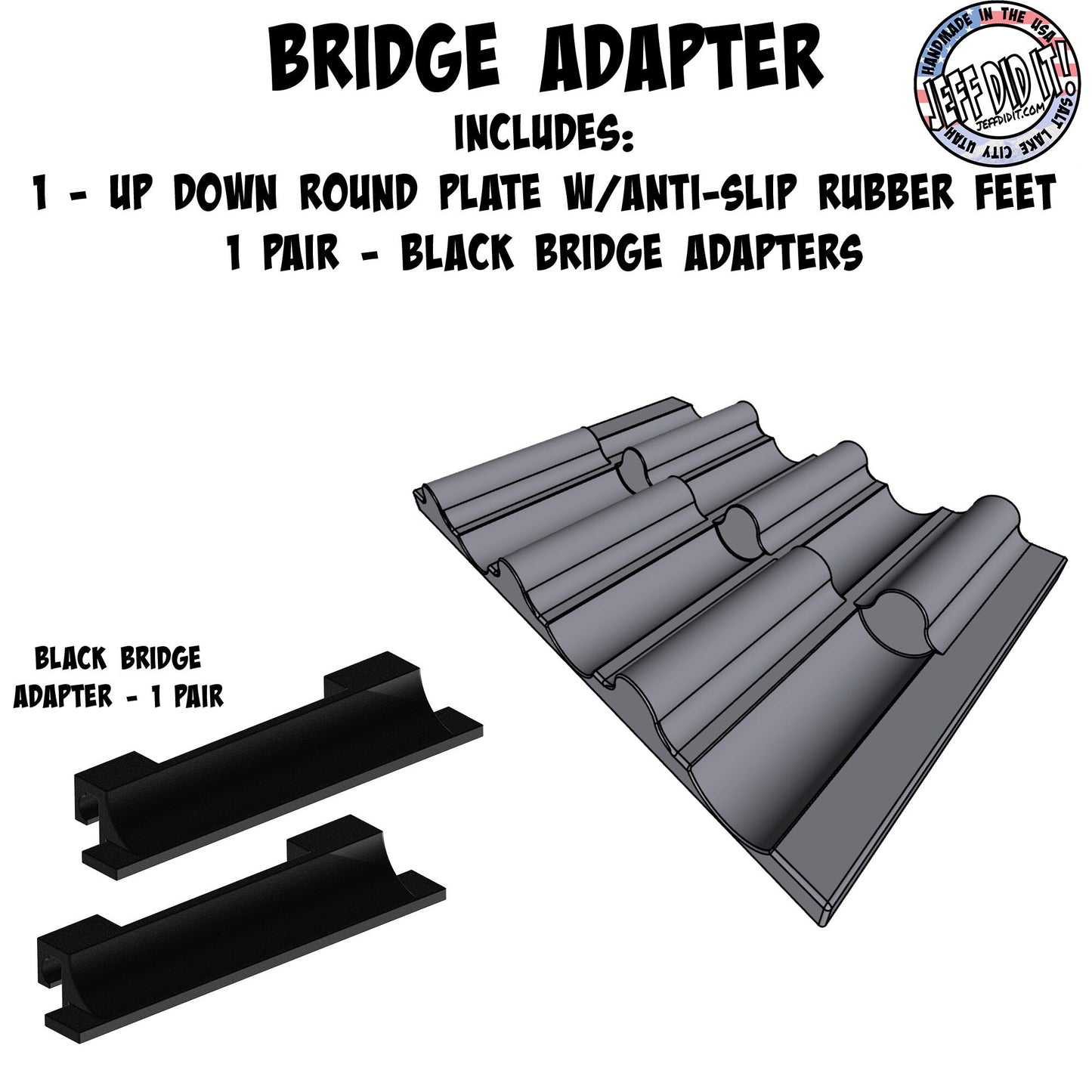 1/16- 1/18th Up / Down Plate - Flat / Bridge Plate - Up Down Round - Monster Truck - Crawler Scale - Anti Slip Rubber Feet - Expandable