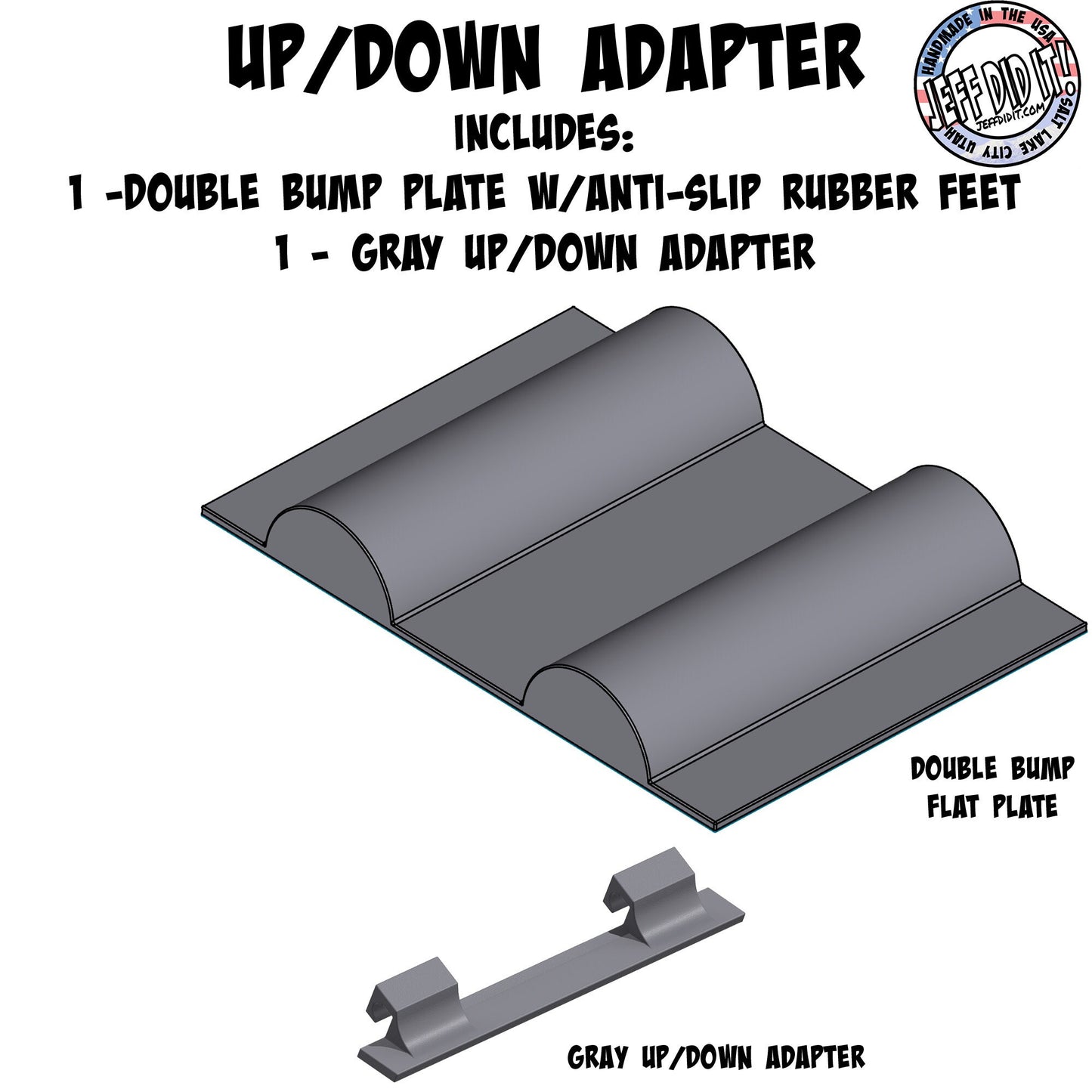 1/16- 1/18th Up / Down Plate - Flat / Bridge Plate - Double Bump - Monster Truck - Crawler Scale - Anti Slip Rubber Feet - Expandable