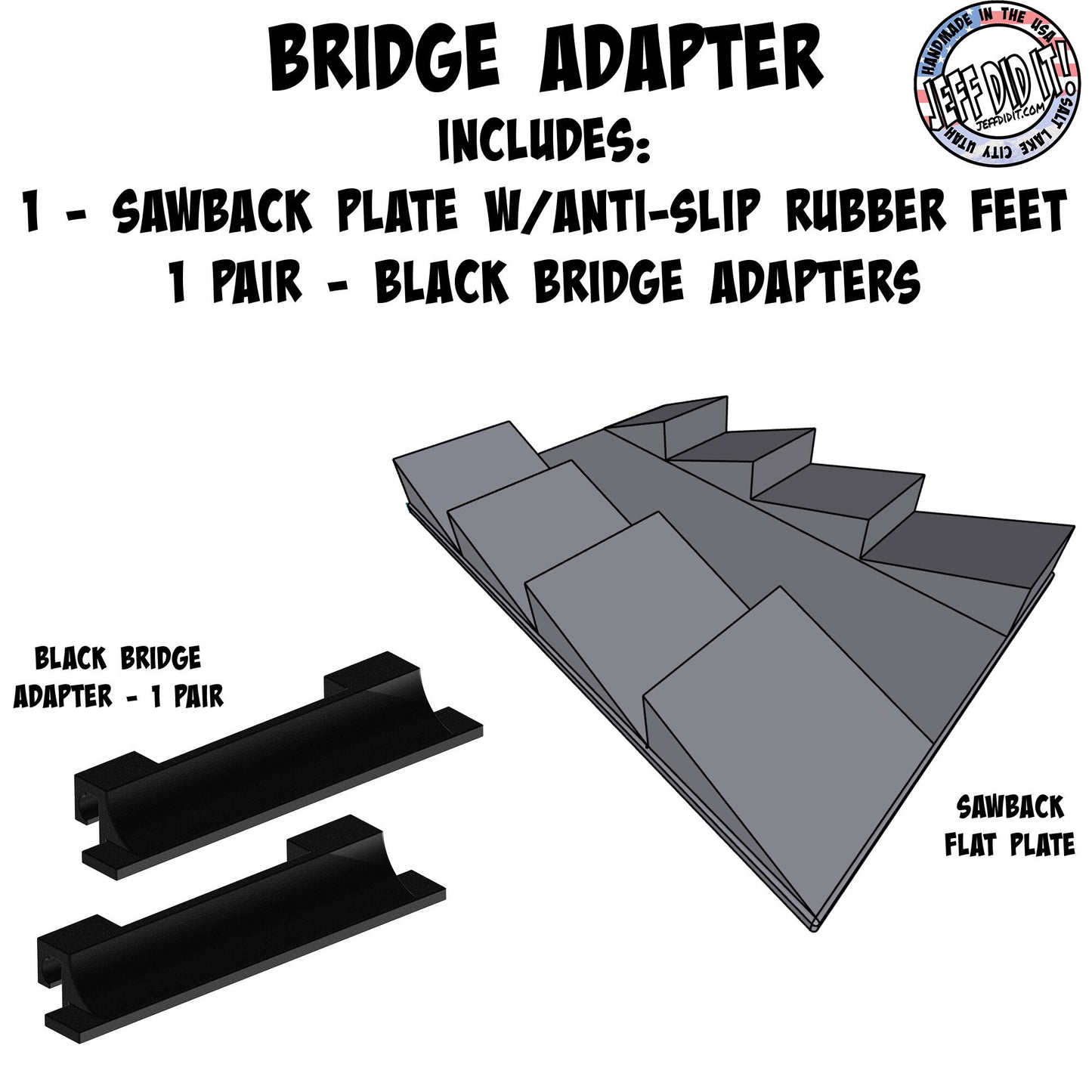1/16- 1/18th Up / Down Plate - Flat / Bridge Plate - Saw Back - Monster Truck - Crawler Scale - Anti Slip Rubber Feet - Expandable
