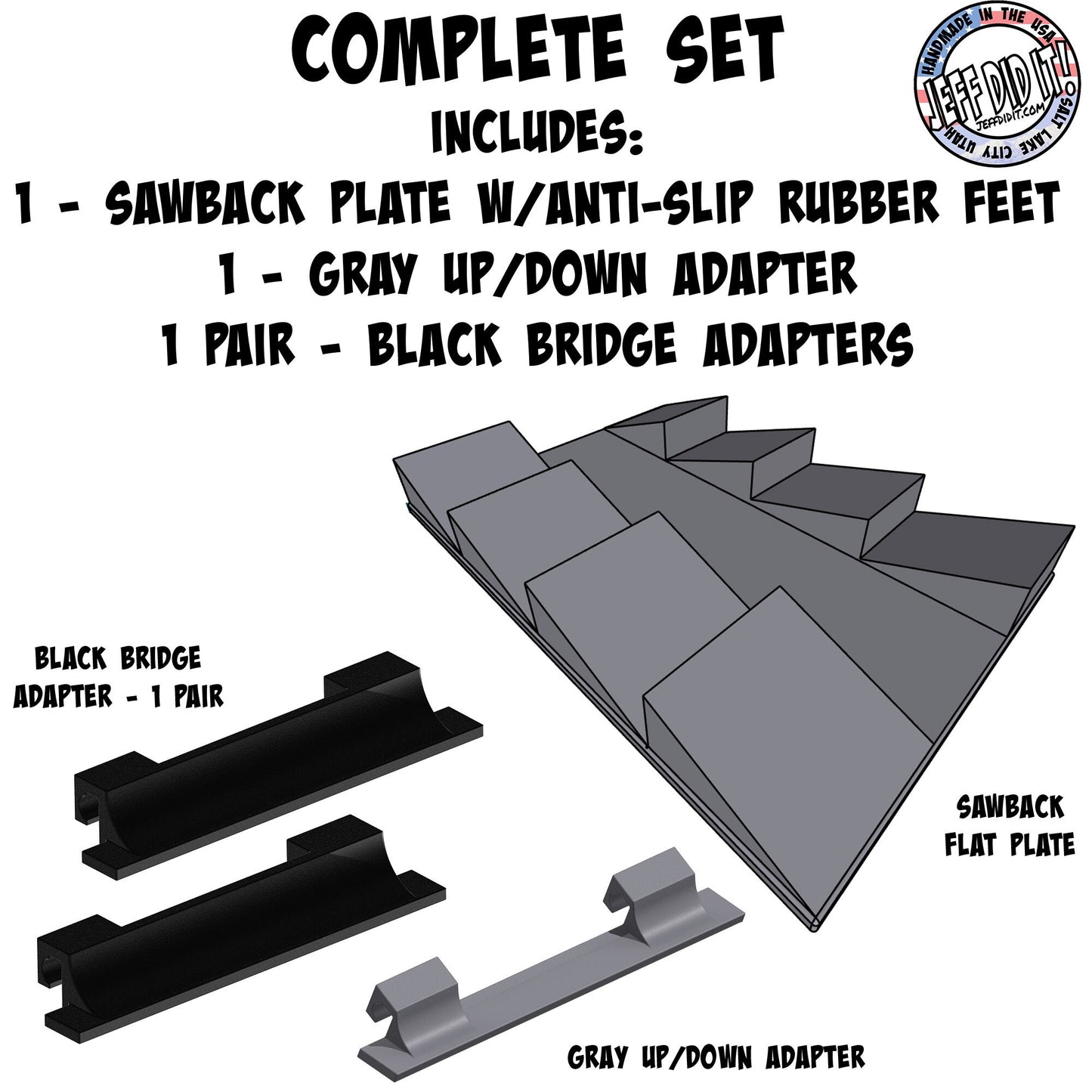 1/16- 1/18th Up / Down Plate - Flat / Bridge Plate - Saw Back - Monster Truck - Crawler Scale - Anti Slip Rubber Feet - Expandable
