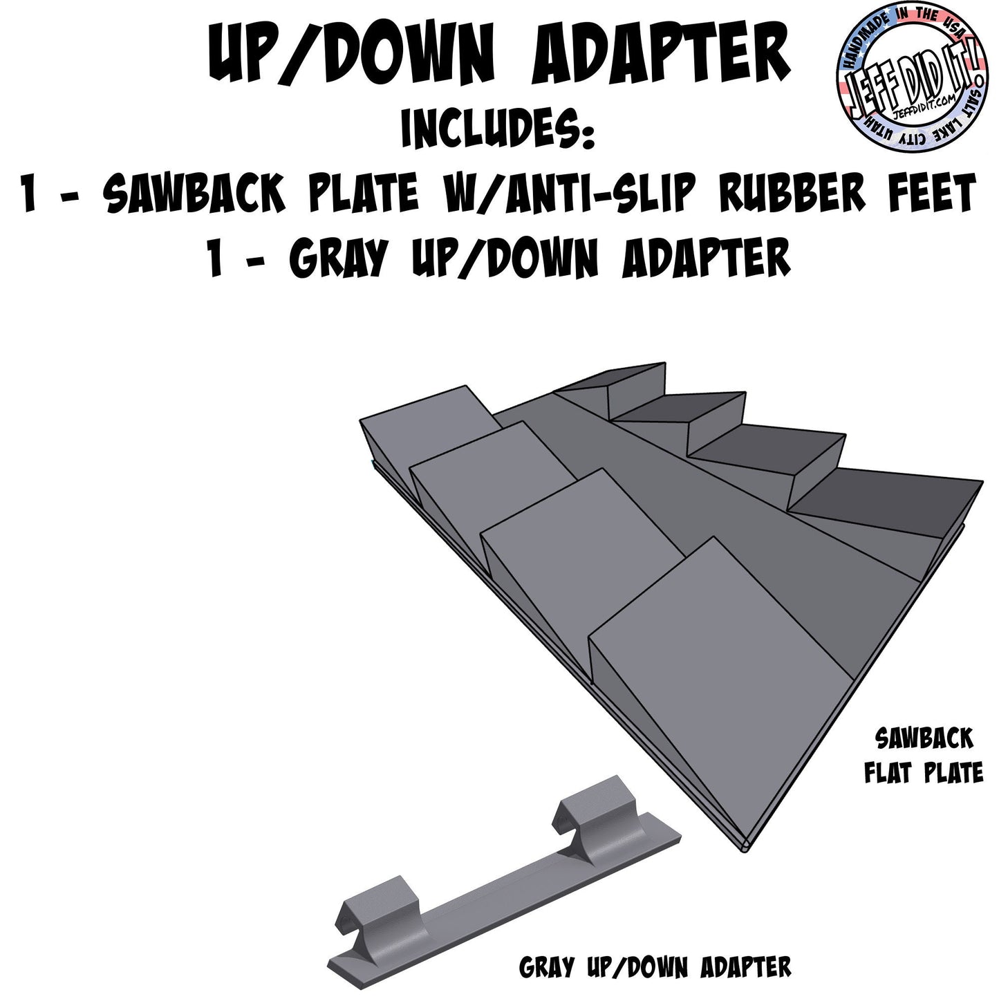 1/16- 1/18th Up / Down Plate - Flat / Bridge Plate - Saw Back - Monster Truck - Crawler Scale - Anti Slip Rubber Feet - Expandable