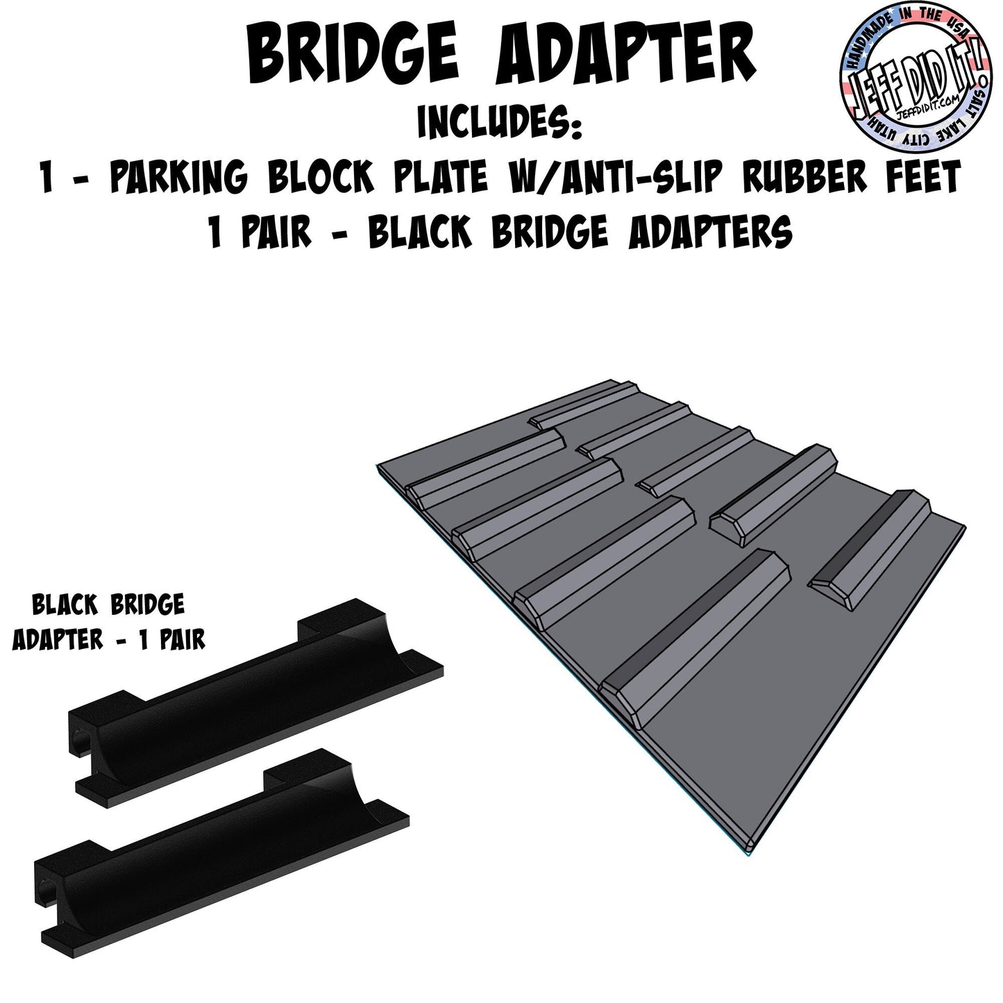 1/16- 1/18th Up / Down Plate - Flat / Bridge Plate - Parking Block - Monster Truck - Crawler Scale - Anti Slip Rubber Feet - Expandable