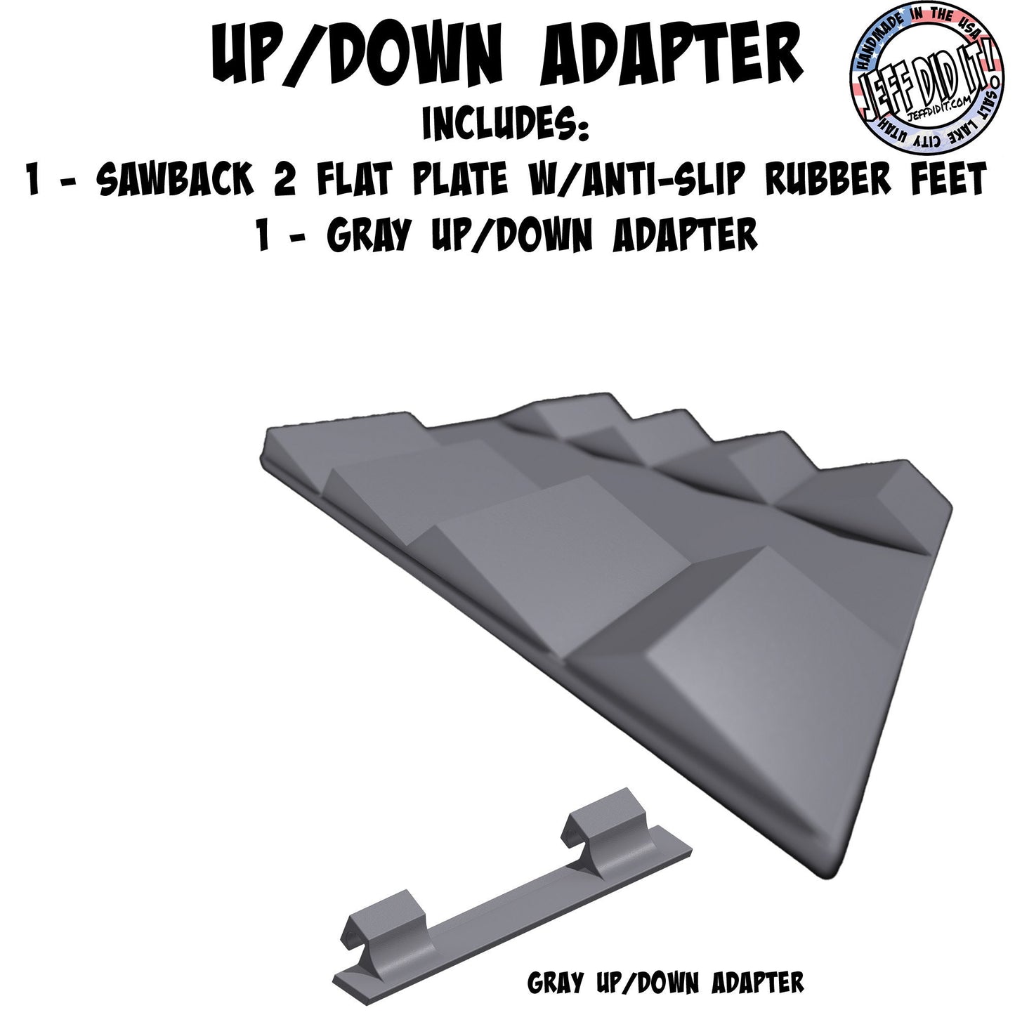 1/16 - 1/18th Up / Down Plate - Flat / Bridge Plate - Sawback 2 - Monster Truck - Crawler Scale - Anti Slip Rubber Feet - Expandable