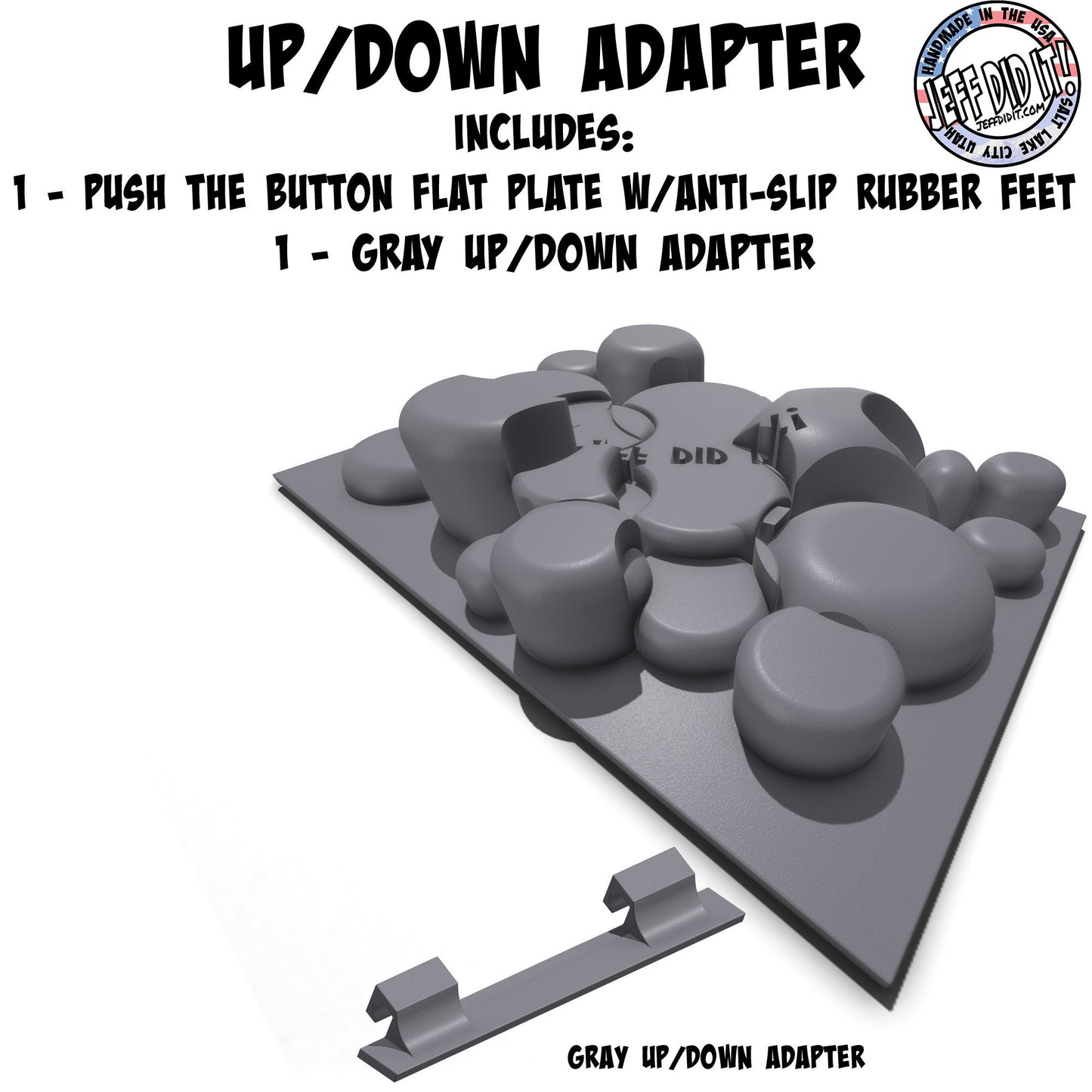 1/24th Up / Down Plate - Flat / Bridge Plate - Push the Button - Monster - Crawler Scale - Adapters - Anti Slip Rubber Feet - Expandable