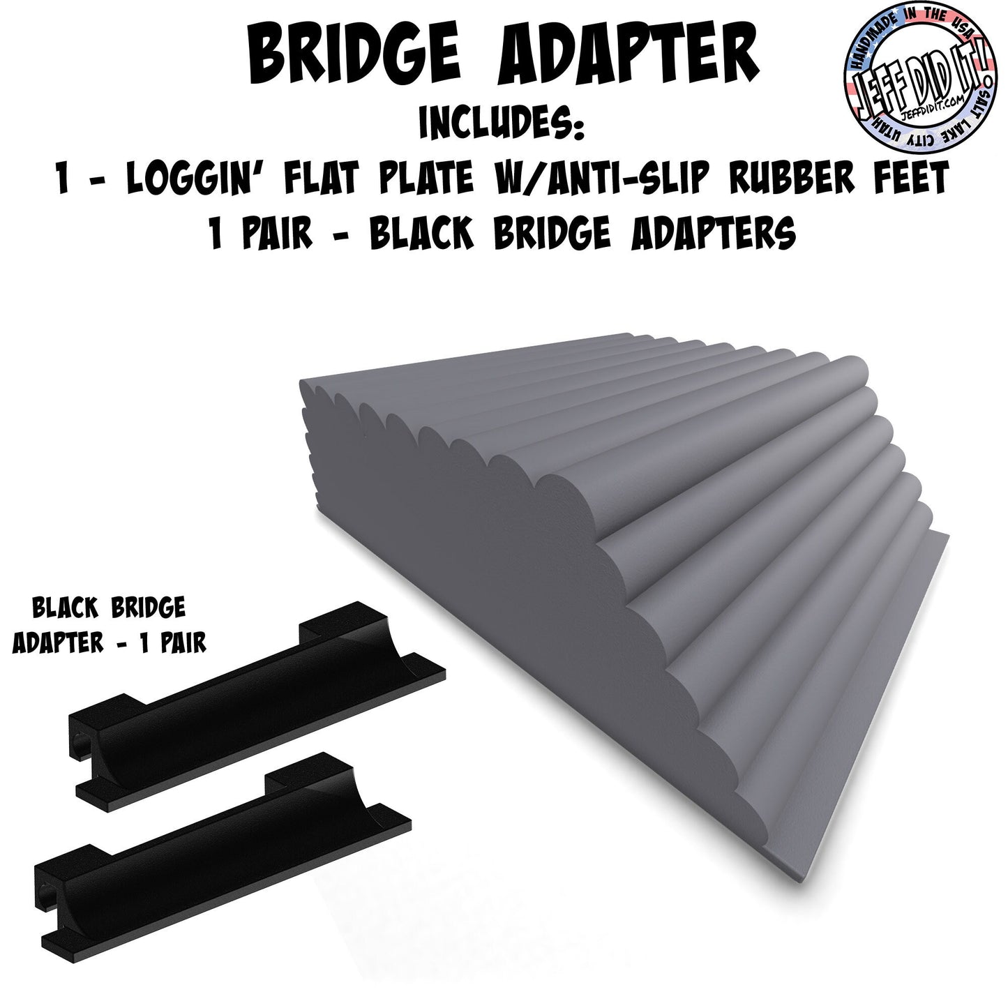 1/24th Up / Down Plate - Flat / Bridge Plate - Loggin' - Monster - Crawler Scale - Adapters - Anti Slip Rubber Feet - Expandable