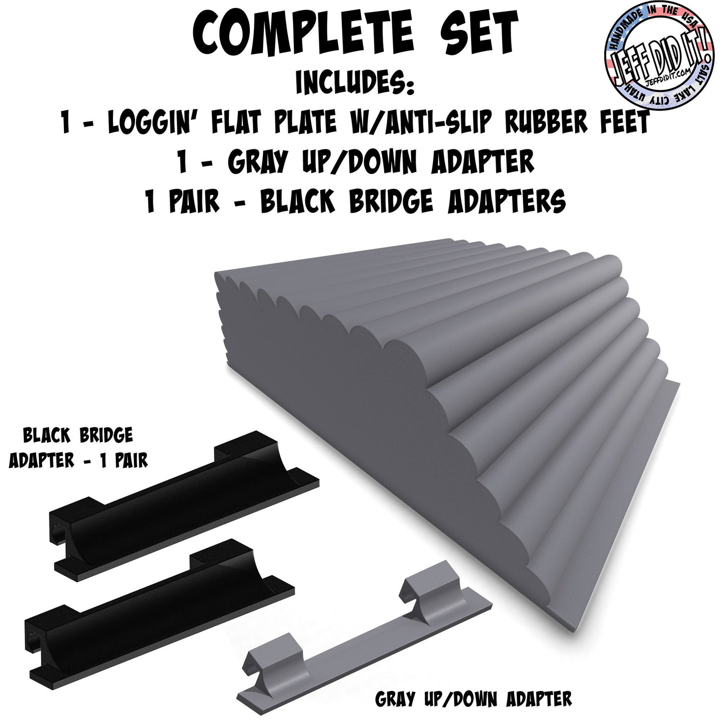 1/24th Up / Down Plate - Flat / Bridge Plate - Loggin' - Monster - Crawler Scale - Adapters - Anti Slip Rubber Feet - Expandable