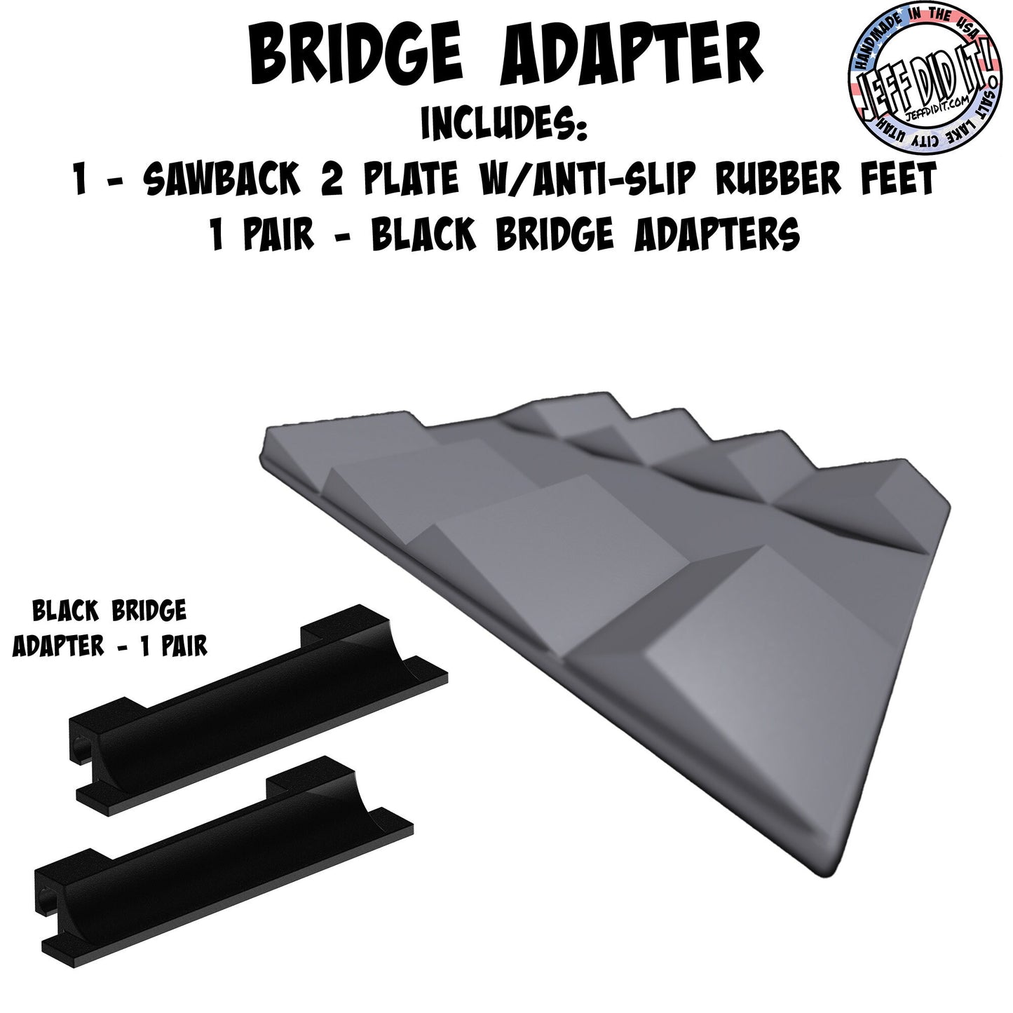 1/16 - 1/18th Up / Down Plate - Flat / Bridge Plate - Sawback 2 - Monster Truck - Crawler Scale - Anti Slip Rubber Feet - Expandable