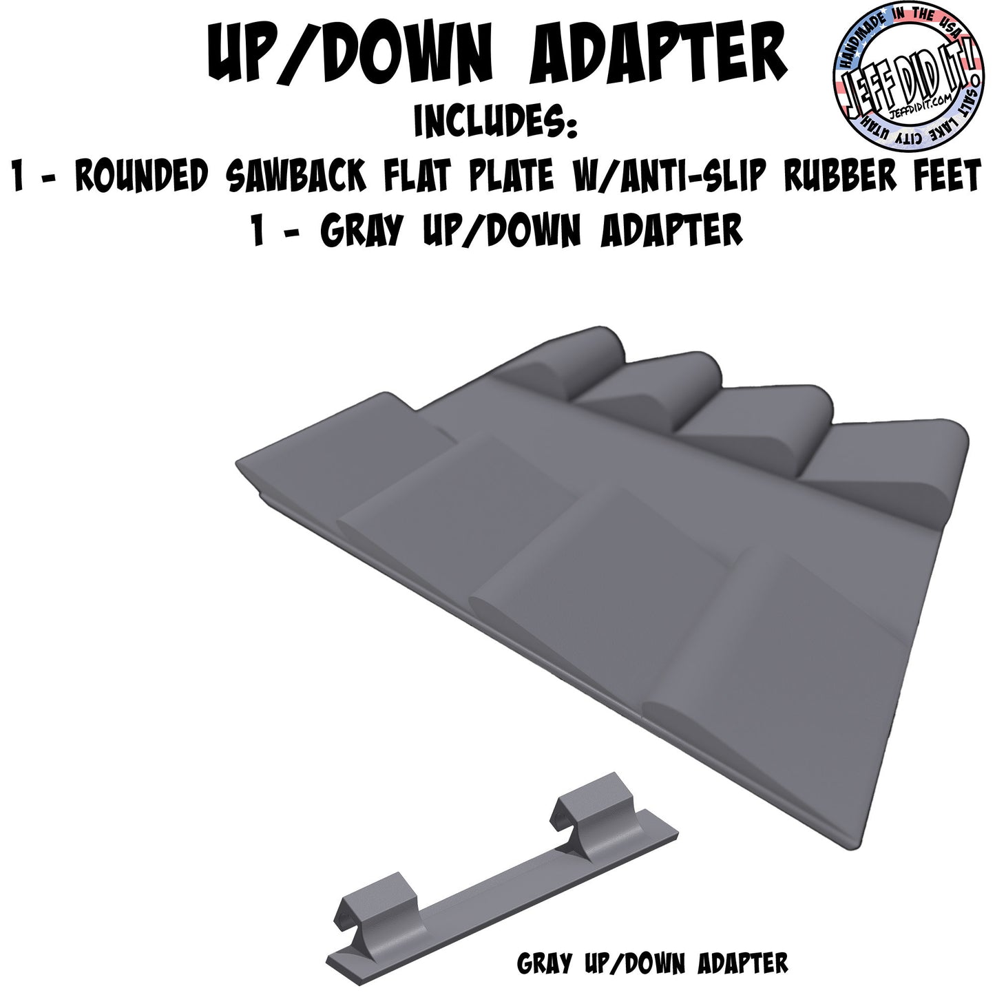 1/24th Up / Down Plate - Flat / Bridge Plate - Rounded Sawback - Monster - Crawler Scale - Adapters - Anti Slip Rubber Feet - Expandable