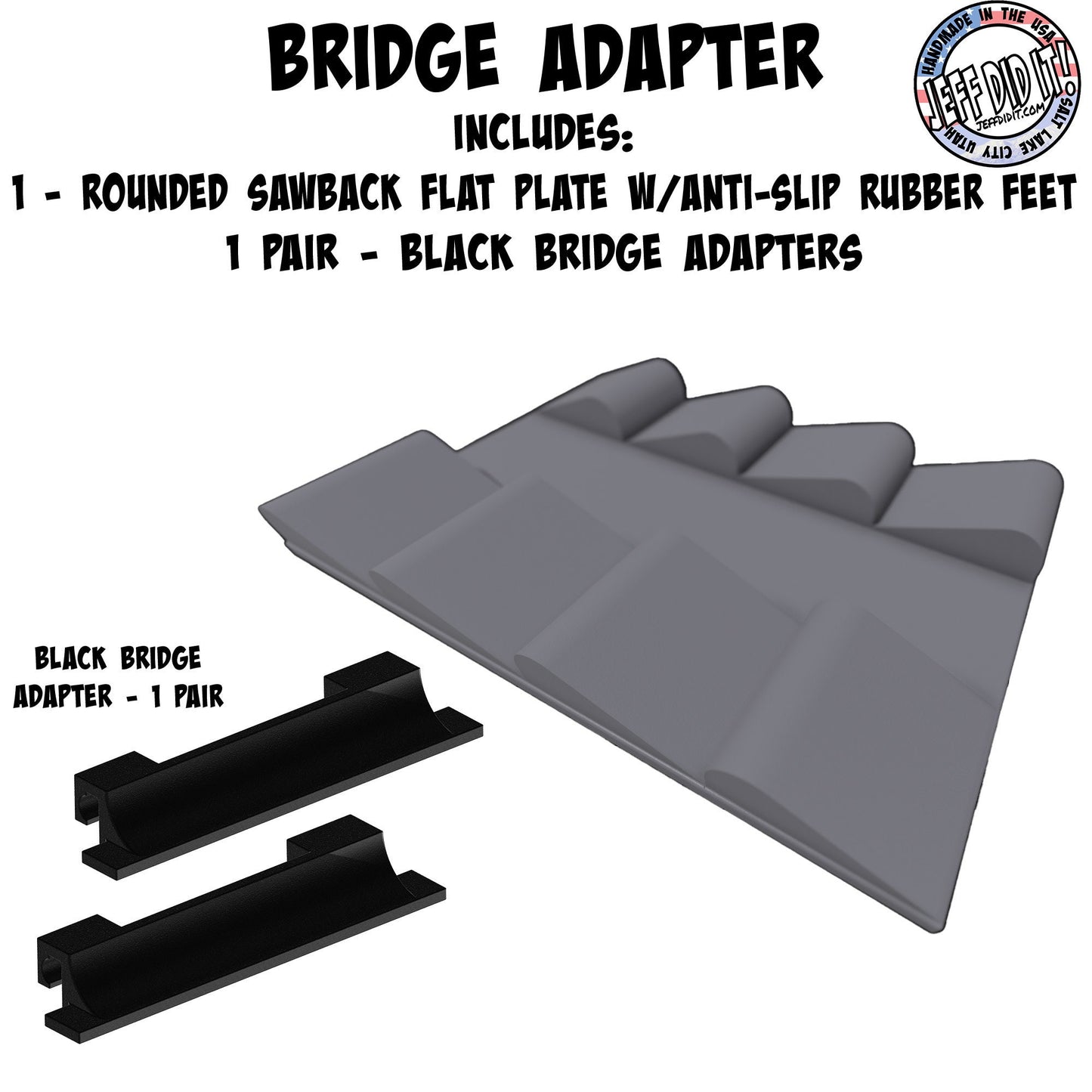 1/24th Up / Down Plate - Flat / Bridge Plate - Rounded Sawback - Monster - Crawler Scale - Adapters - Anti Slip Rubber Feet - Expandable