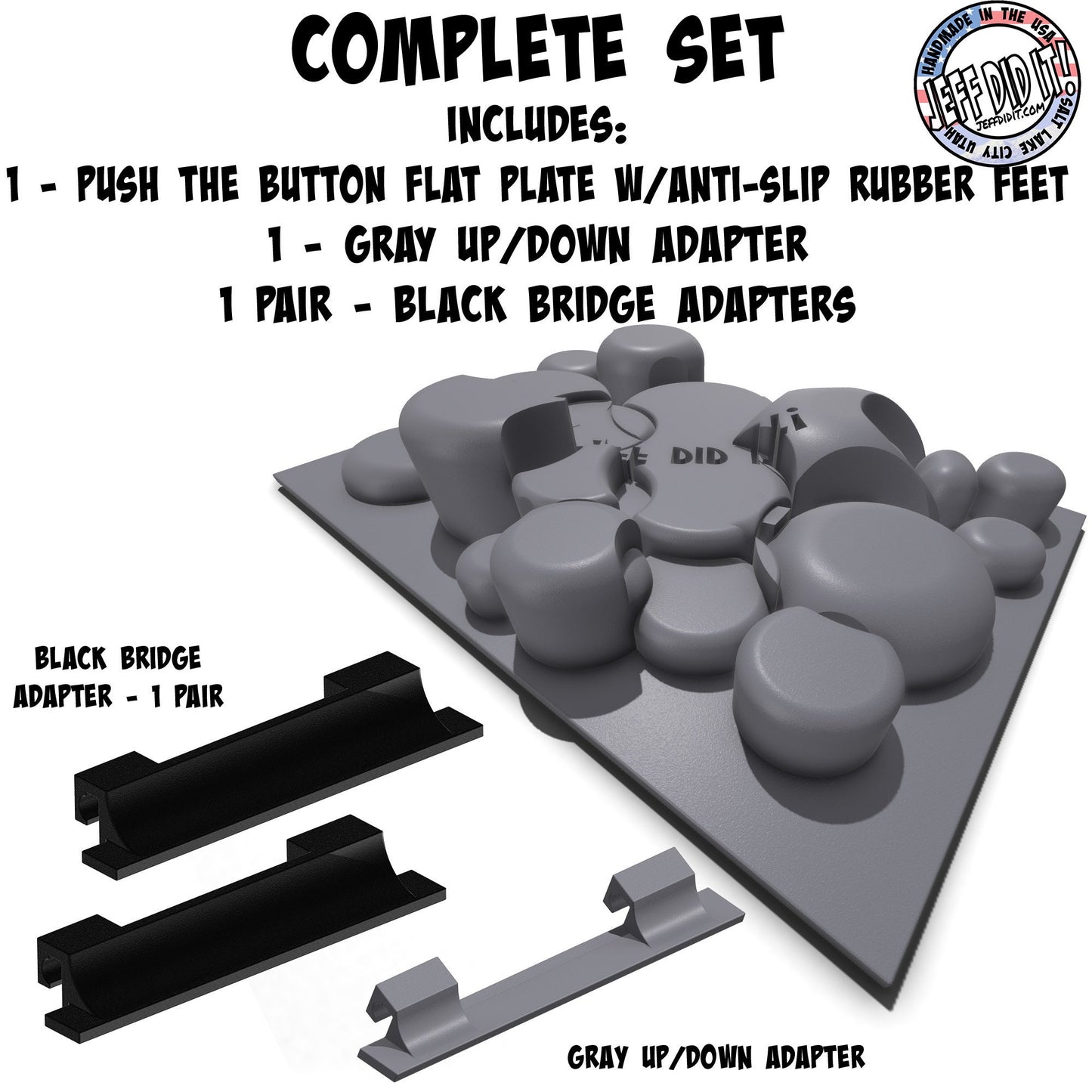 1/24th Up / Down Plate - Flat / Bridge Plate - Push the Button - Monster - Crawler Scale - Adapters - Anti Slip Rubber Feet - Expandable