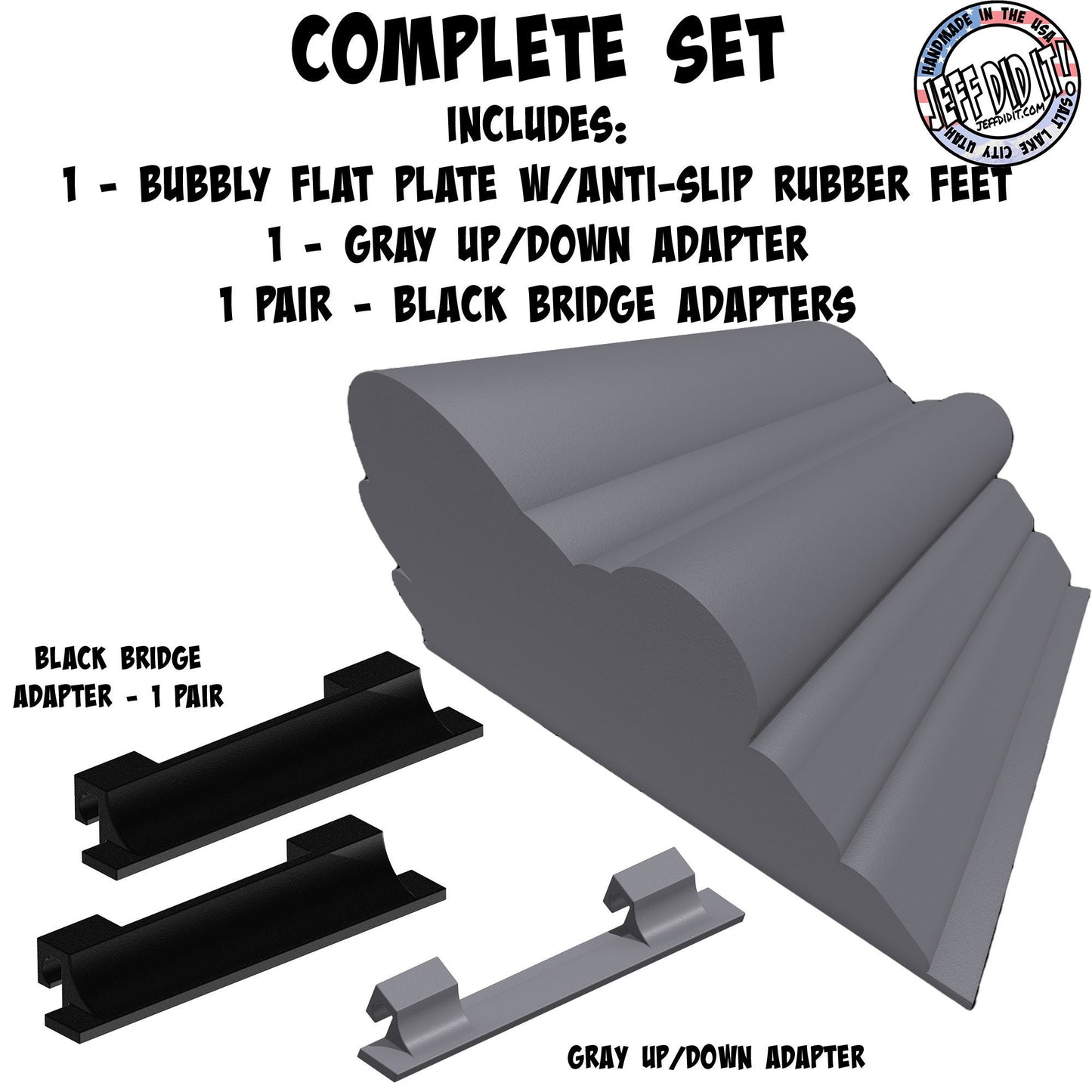 1/24th Up / Down Plate - Flat / Bridge Plate - Bubbly - Monster - Crawler Scale - Adapters - Anti Slip Rubber Feet - Expandable