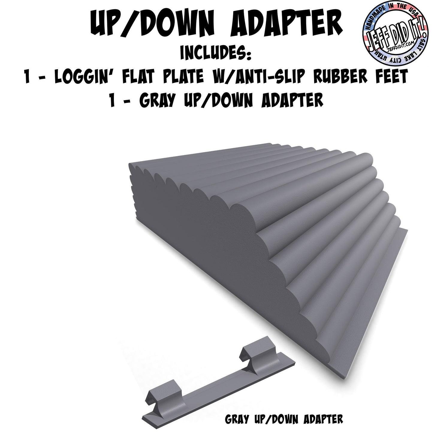 1/24th Up / Down Plate - Flat / Bridge Plate - Loggin' - Monster - Crawler Scale - Adapters - Anti Slip Rubber Feet - Expandable