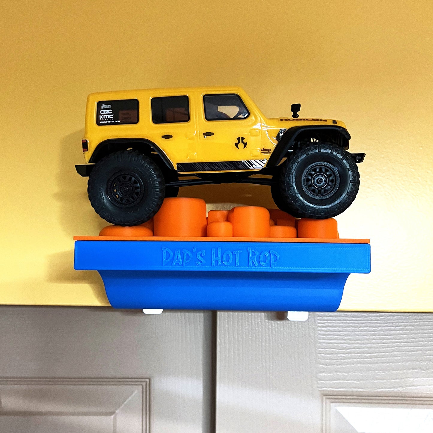 1/24th RC Car Truck Display Stand / Small Lego Wall Mount with Storage - SCX24 - Customizable - Fathers Day