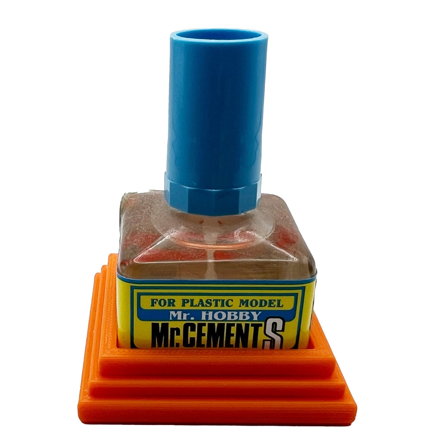 Anti-Tip 3D Printed Mr Hobby Cement Glue Weathering Bottle Holder with Rubber Feet