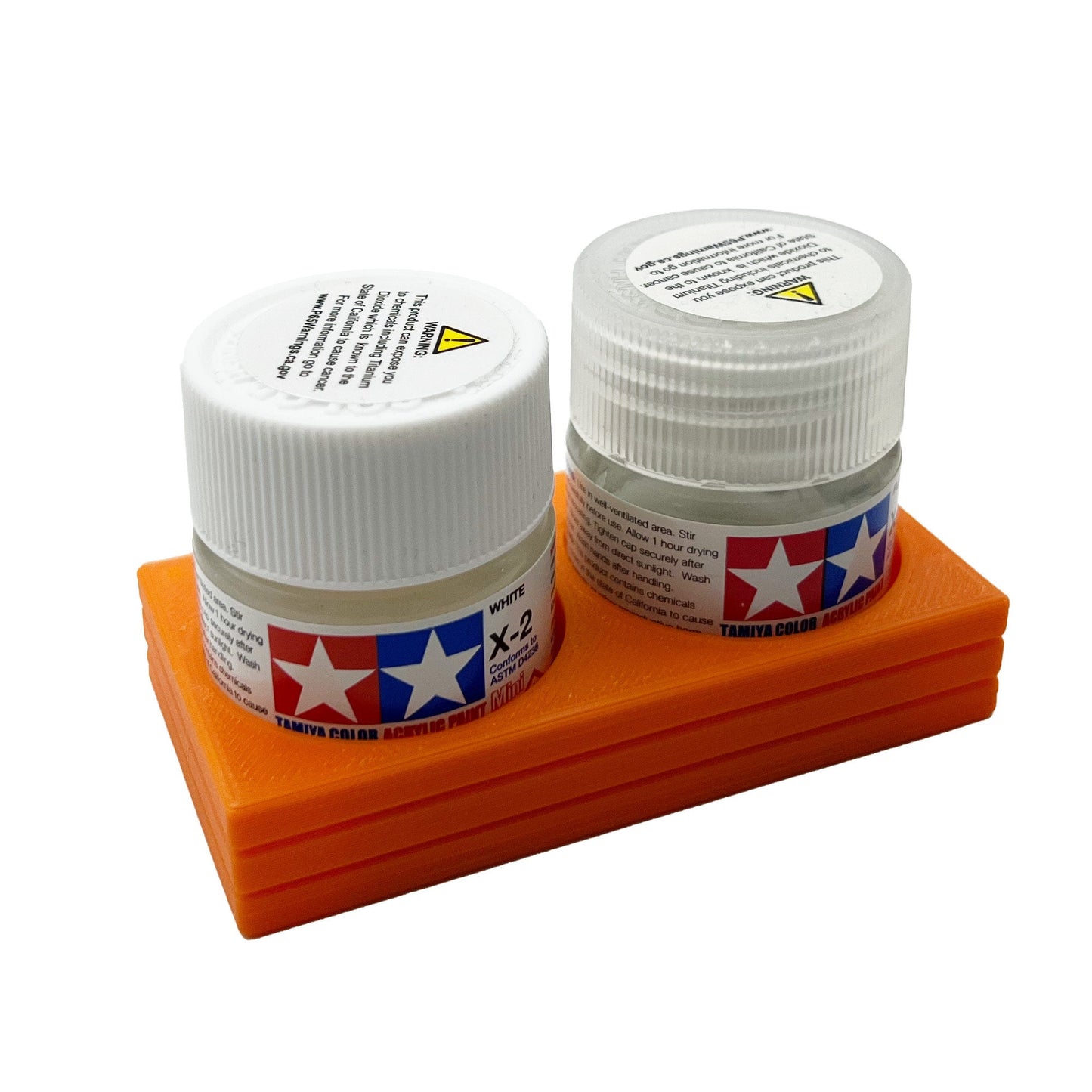 Tamiya 10ml Paint Bottle Holder - Holds 2 Tamiya 10ml Bottles with Anti-Slip Rubber Feet - 3d Printed