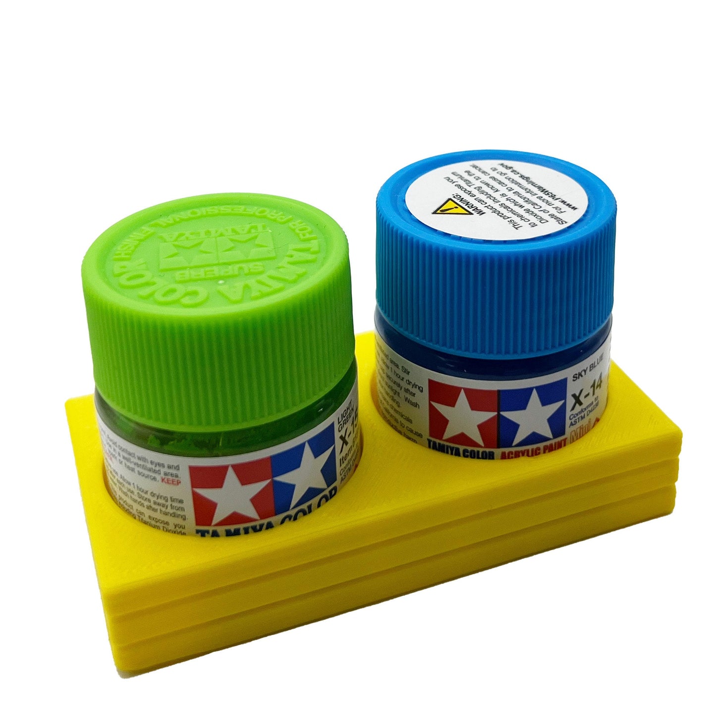 Tamiya 10ml Paint Bottle Holder - Holds 2 Tamiya 10ml Bottles with Anti-Slip Rubber Feet - 3d Printed