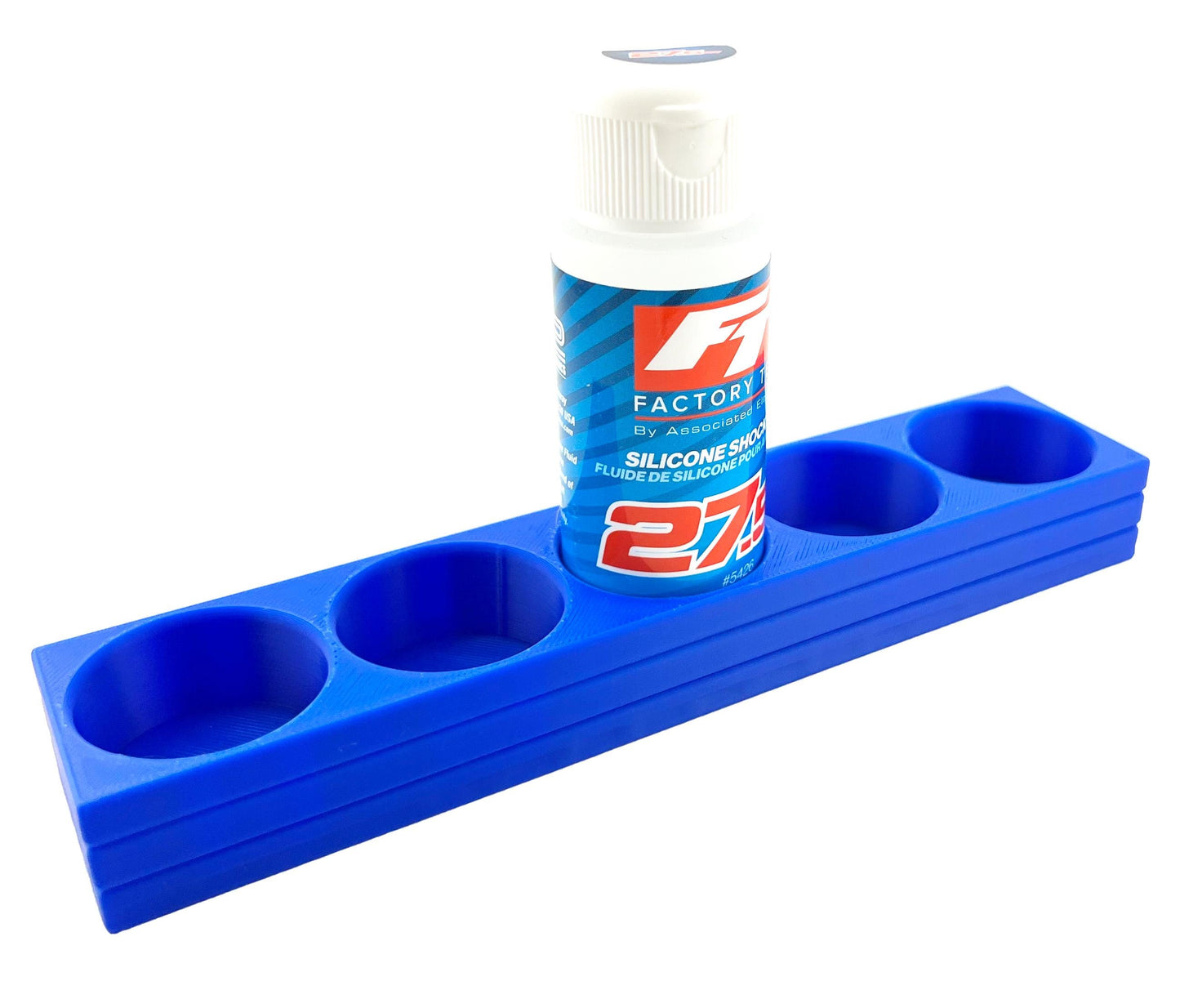 RC Shock Oil Bottle Holder - Holds 5 Bottles w/Anti-Slip Rubber Feet Holds Most 2oz Shock Oil Bottles Team Associated, etc - 3D Printed