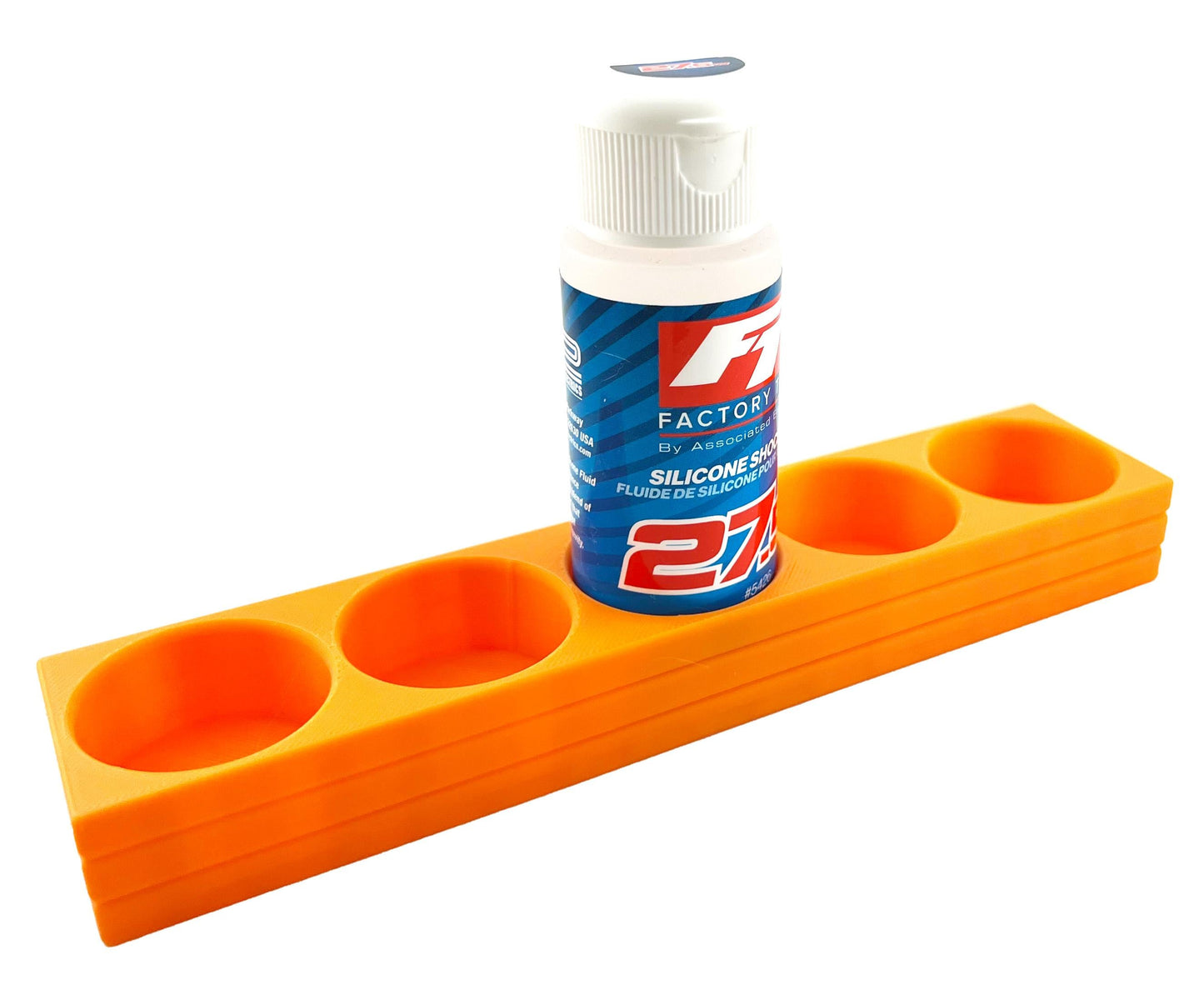 RC Shock Oil Bottle Holder - Holds 5 Bottles w/Anti-Slip Rubber Feet Holds Most 2oz Shock Oil Bottles Team Associated, etc - 3D Printed