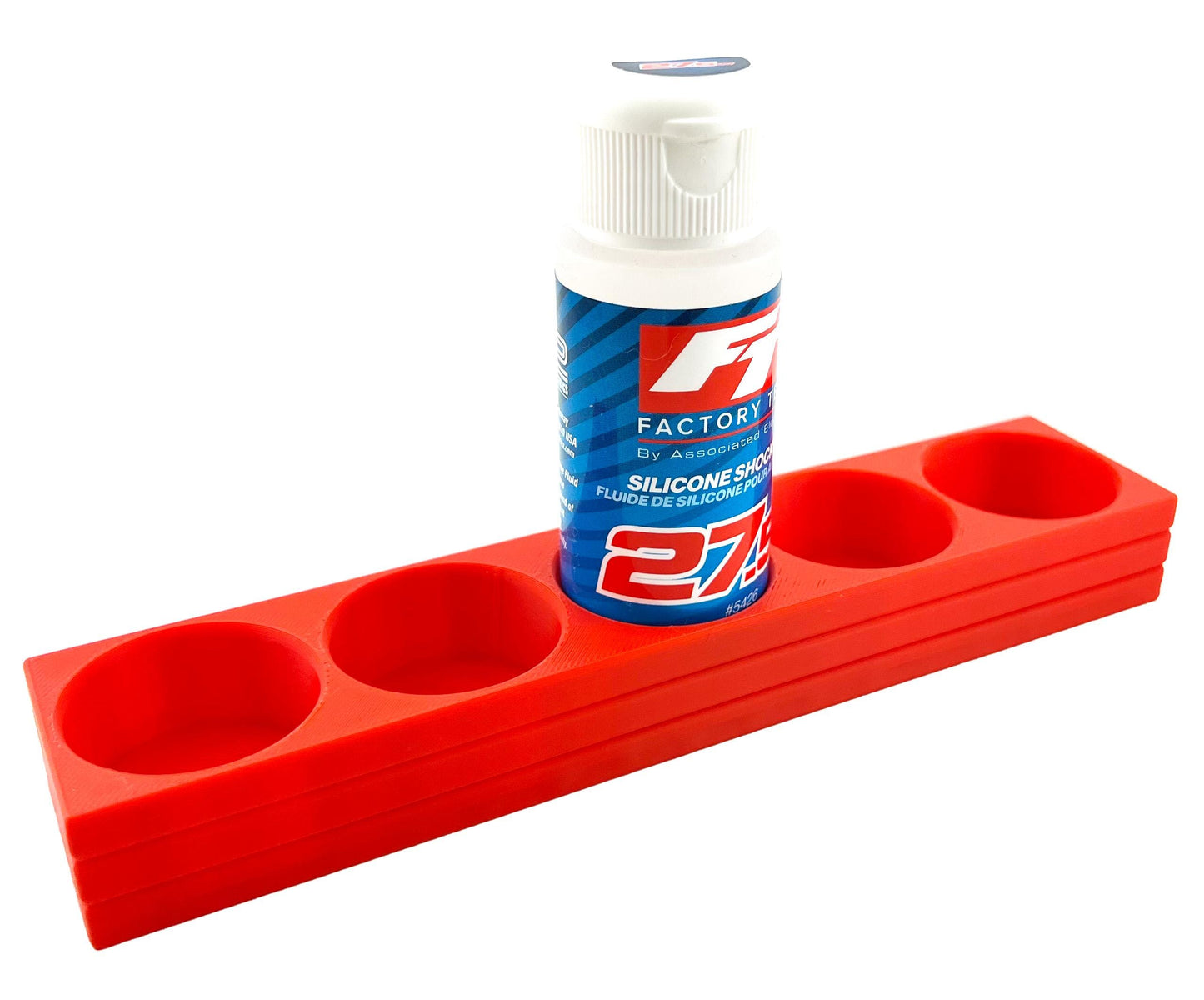 RC Shock Oil Bottle Holder - Holds 5 Bottles w/Anti-Slip Rubber Feet Holds Most 2oz Shock Oil Bottles Team Associated, etc - 3D Printed
