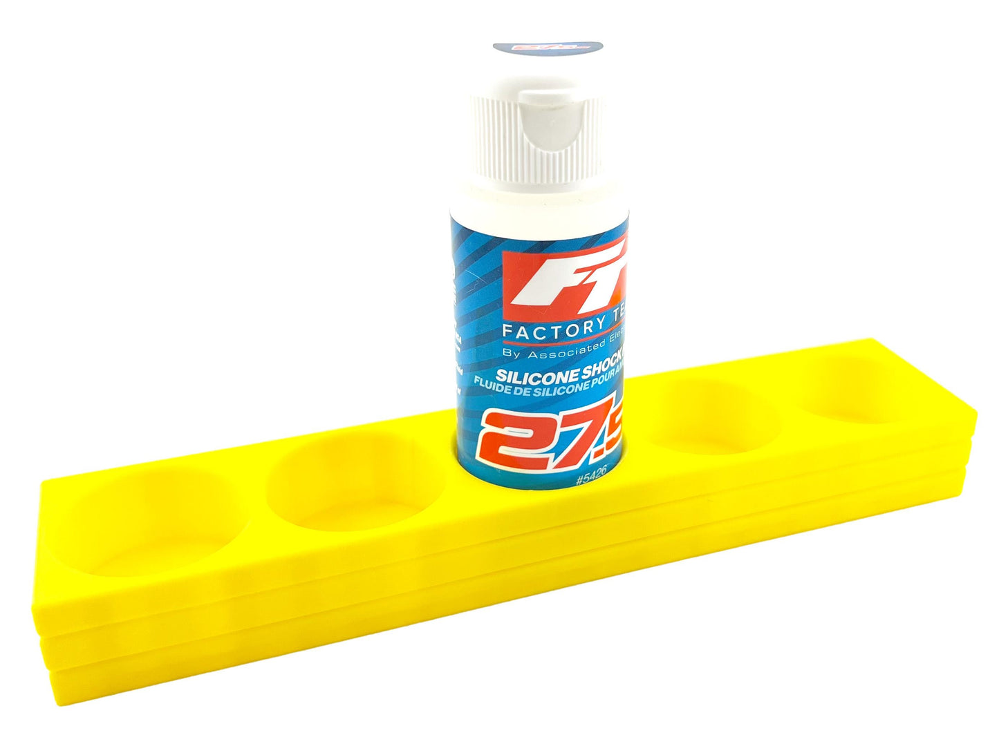RC Shock Oil Bottle Holder - Holds 5 Bottles w/Anti-Slip Rubber Feet Holds Most 2oz Shock Oil Bottles Team Associated, etc - 3D Printed