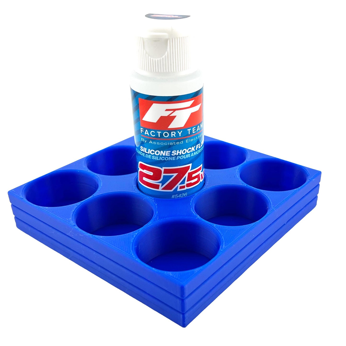RC Shock Oil Bottle Holder - Holds 9 Bottles w/Anti-Slip Rubber Feet Holds Most 2oz Shock Oil Bottles Team Associated, etc - 3D Printed