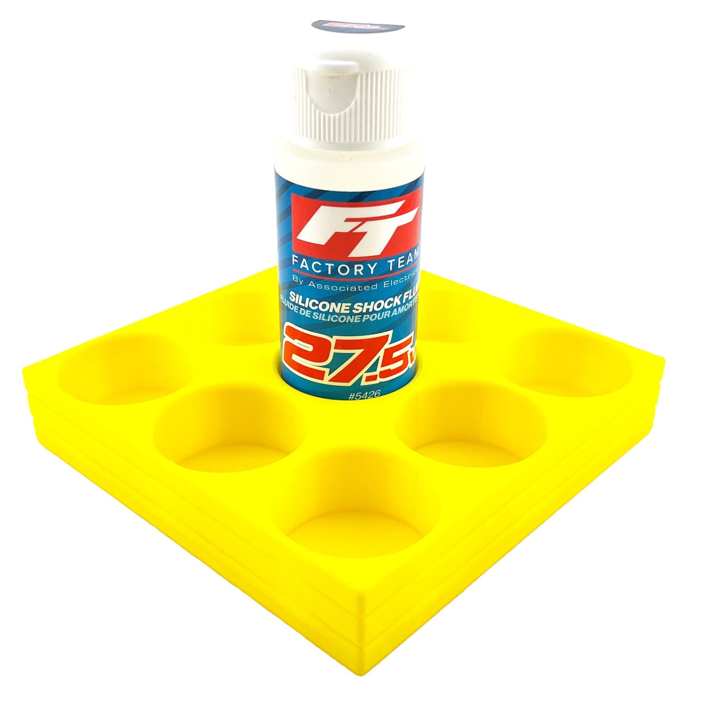 RC Shock Oil Bottle Holder - Holds 9 Bottles w/Anti-Slip Rubber Feet Holds Most 2oz Shock Oil Bottles Team Associated, etc - 3D Printed