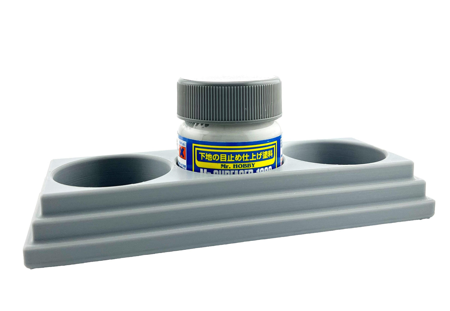 Jeff Did It - Mr Hobby Anti-Tip 3D Printed Mr Surface Mr Color 40ml Triple Bottle Holder with Anti-Slip Rubber Feet