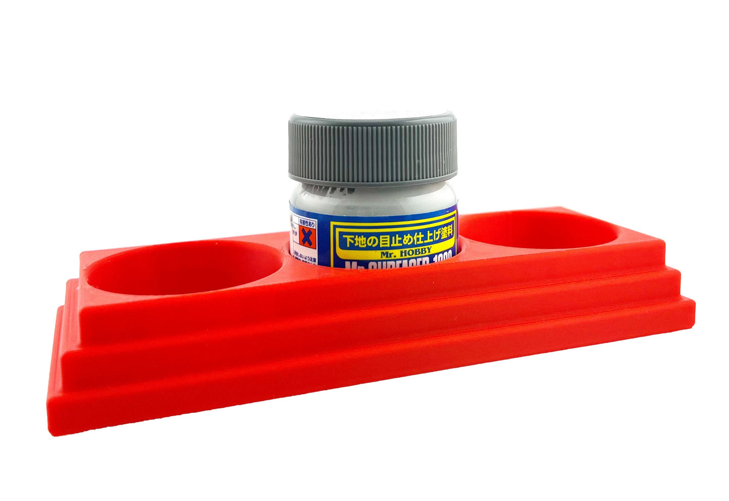 Jeff Did It - Mr Hobby Anti-Tip 3D Printed Mr Surface Mr Color 40ml Triple Bottle Holder with Anti-Slip Rubber Feet