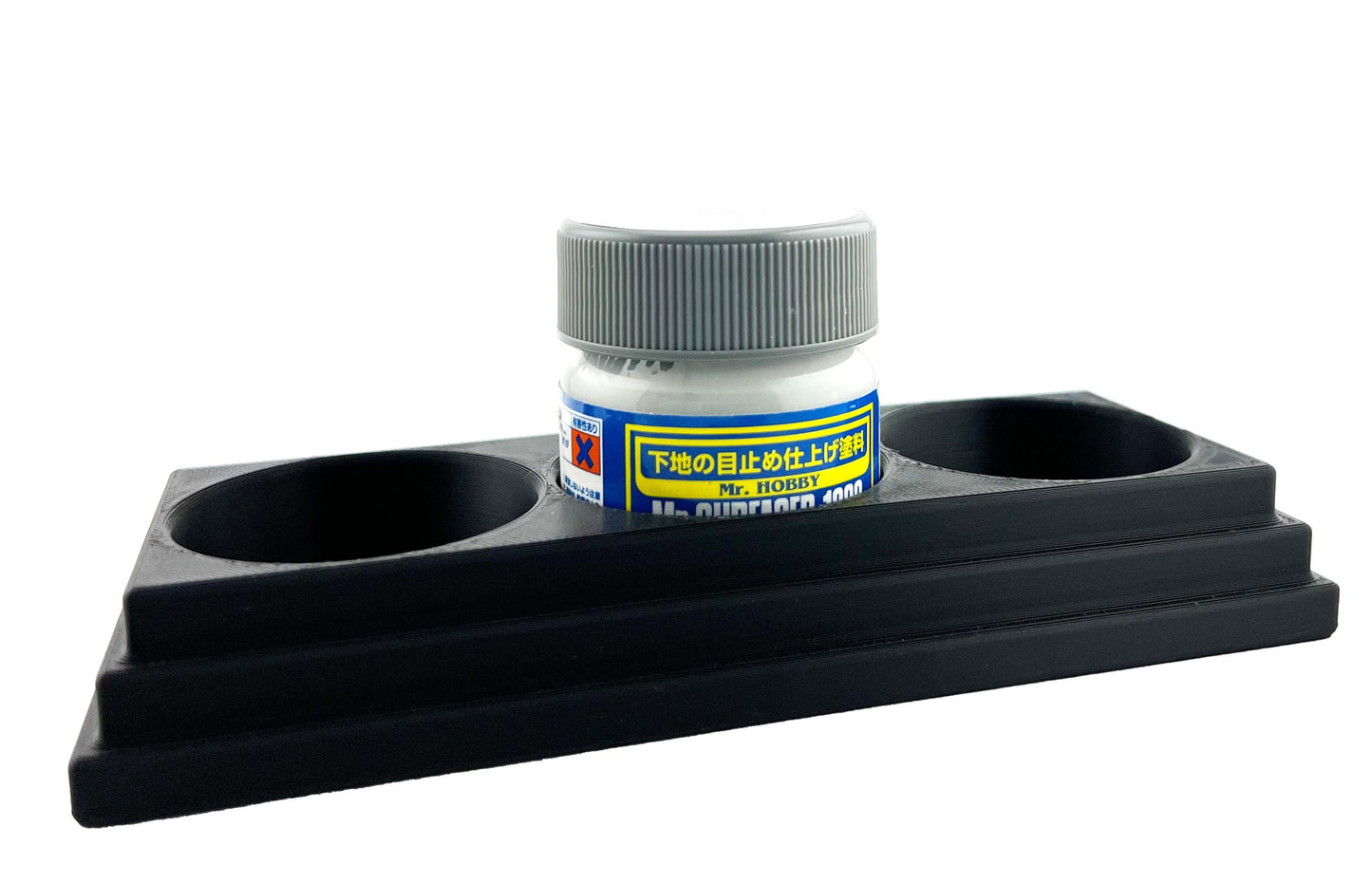 Jeff Did It - Mr Hobby Anti-Tip 3D Printed Mr Surface Mr Color 40ml Triple Bottle Holder with Anti-Slip Rubber Feet