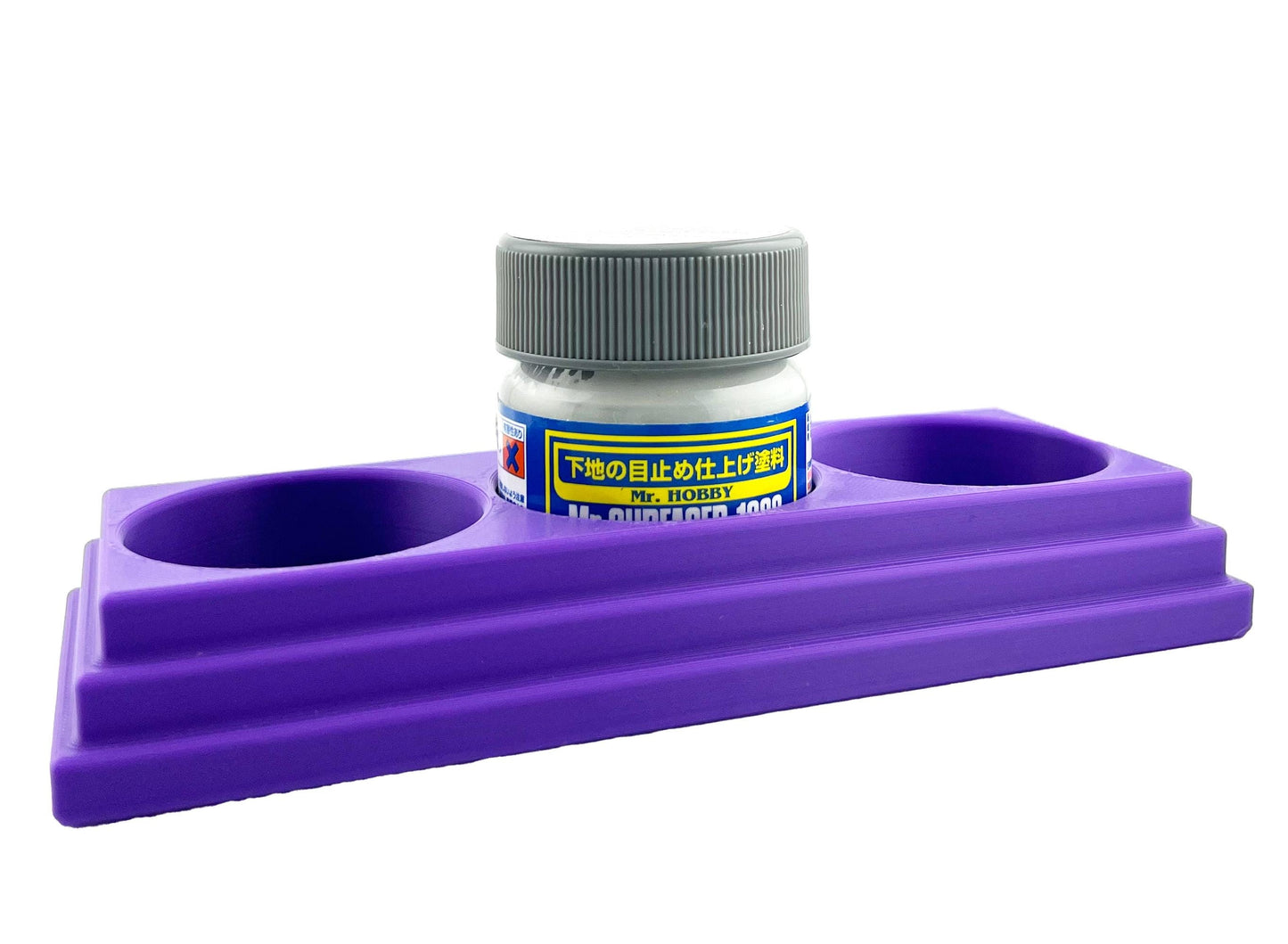Jeff Did It - Mr Hobby Anti-Tip 3D Printed Mr Surface Mr Color 40ml Triple Bottle Holder with Anti-Slip Rubber Feet