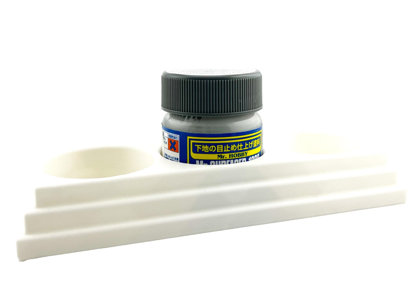 Jeff Did It - Mr Hobby Anti-Tip 3D Printed Mr Surface Mr Color 40ml Triple Bottle Holder with Anti-Slip Rubber Feet