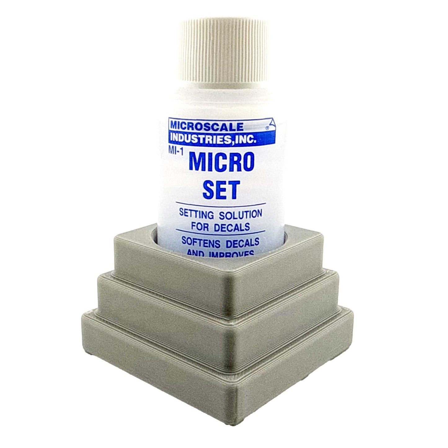 Micro Sol/Set Microscale Anti-Tip / Anti-Slip Bottle Holder for 1 oz Bottle Micro Series with Rubber Feet - 3D Printed - Free Shipping