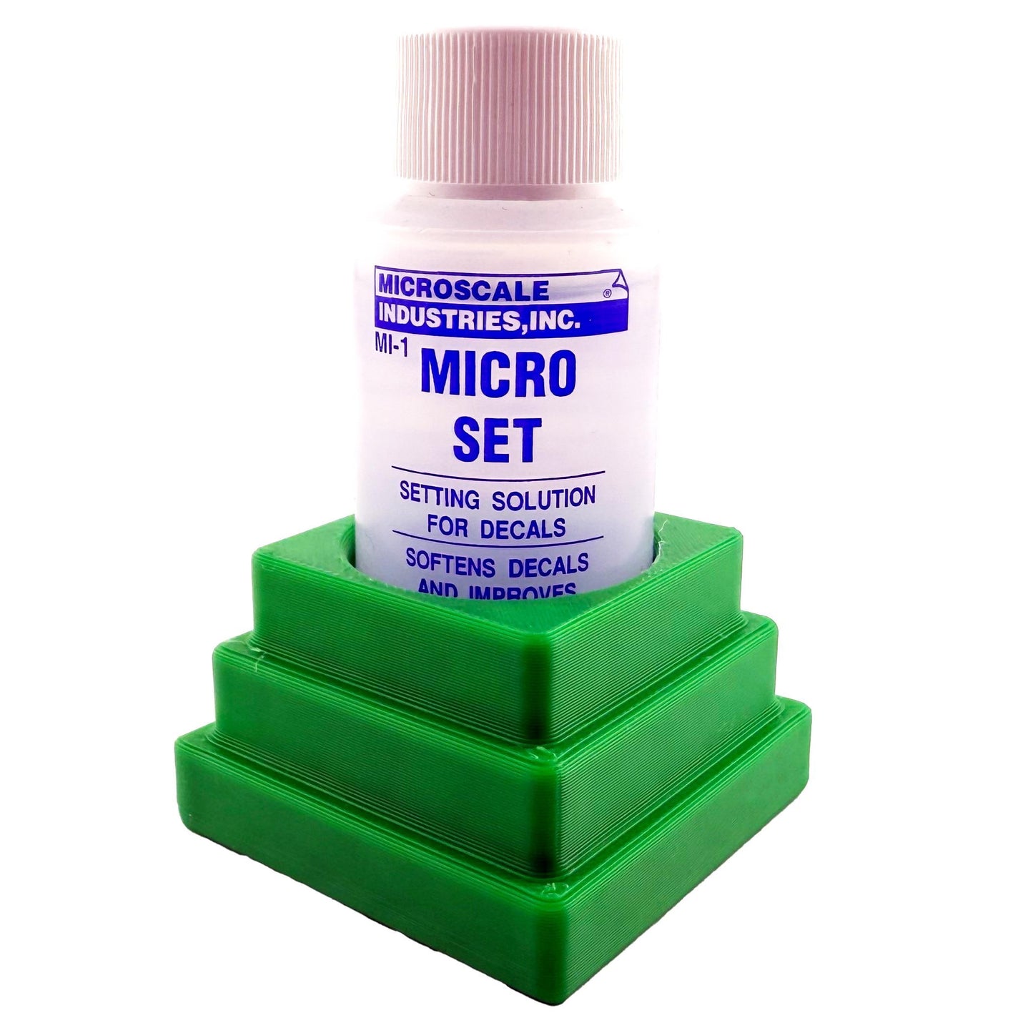 Micro Sol/Set Microscale Anti-Tip / Anti-Slip Bottle Holder for 1 oz Bottle Micro Series with Rubber Feet - 3D Printed - Free Shipping