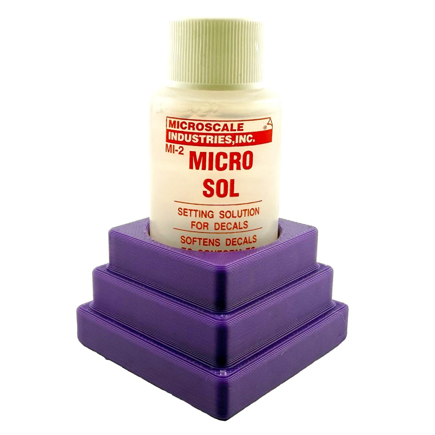 Micro Sol/Set Microscale Anti-Tip / Anti-Slip Bottle Holder for 1 oz Bottle Micro Series with Rubber Feet - 3D Printed - Free Shipping