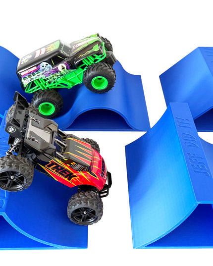 1/24th Monster Truck Ramp Set 1 Includes 5 Stunt/Jump Ramps - 200MM - Works as Display Stand - Includes Anti Slip Rubber Feet - Great Gift!