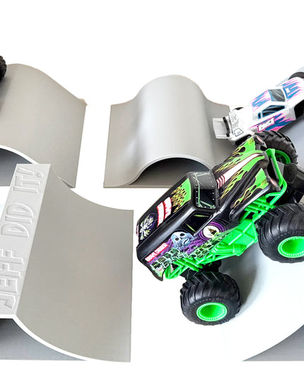 1/24th Monster Truck Ramp Set 1 Includes 5 Stunt/Jump Ramps - 200MM - Works as Display Stand - Includes Anti Slip Rubber Feet - Great Gift!