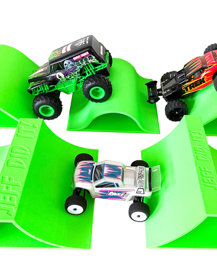 1/24th Monster Truck Ramp Set 1 Includes 5 Stunt/Jump Ramps - 200MM - Works as Display Stand - Includes Anti Slip Rubber Feet - Great Gift!
